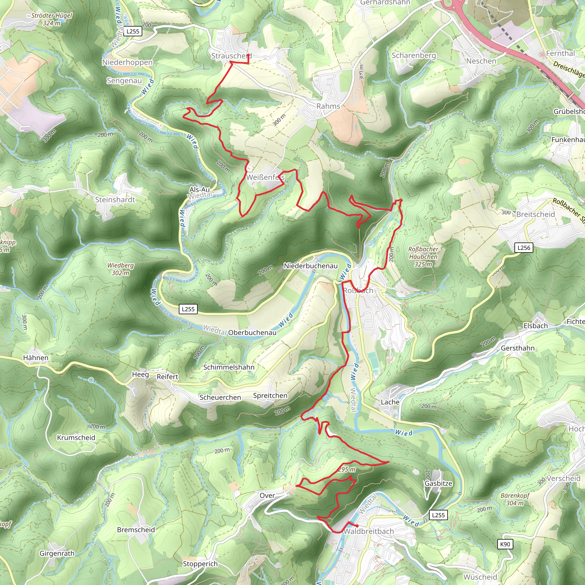 Strauscheid to Waldbreitbach Walk via Erlebnistag Wandern mobile static map