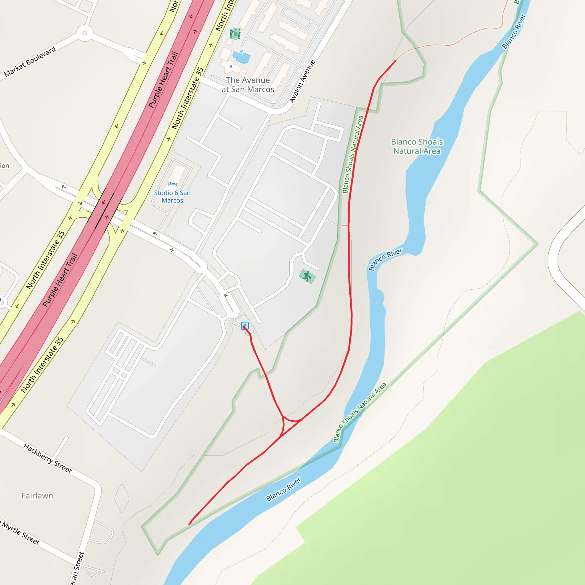 Blanco River Walk mobile static map