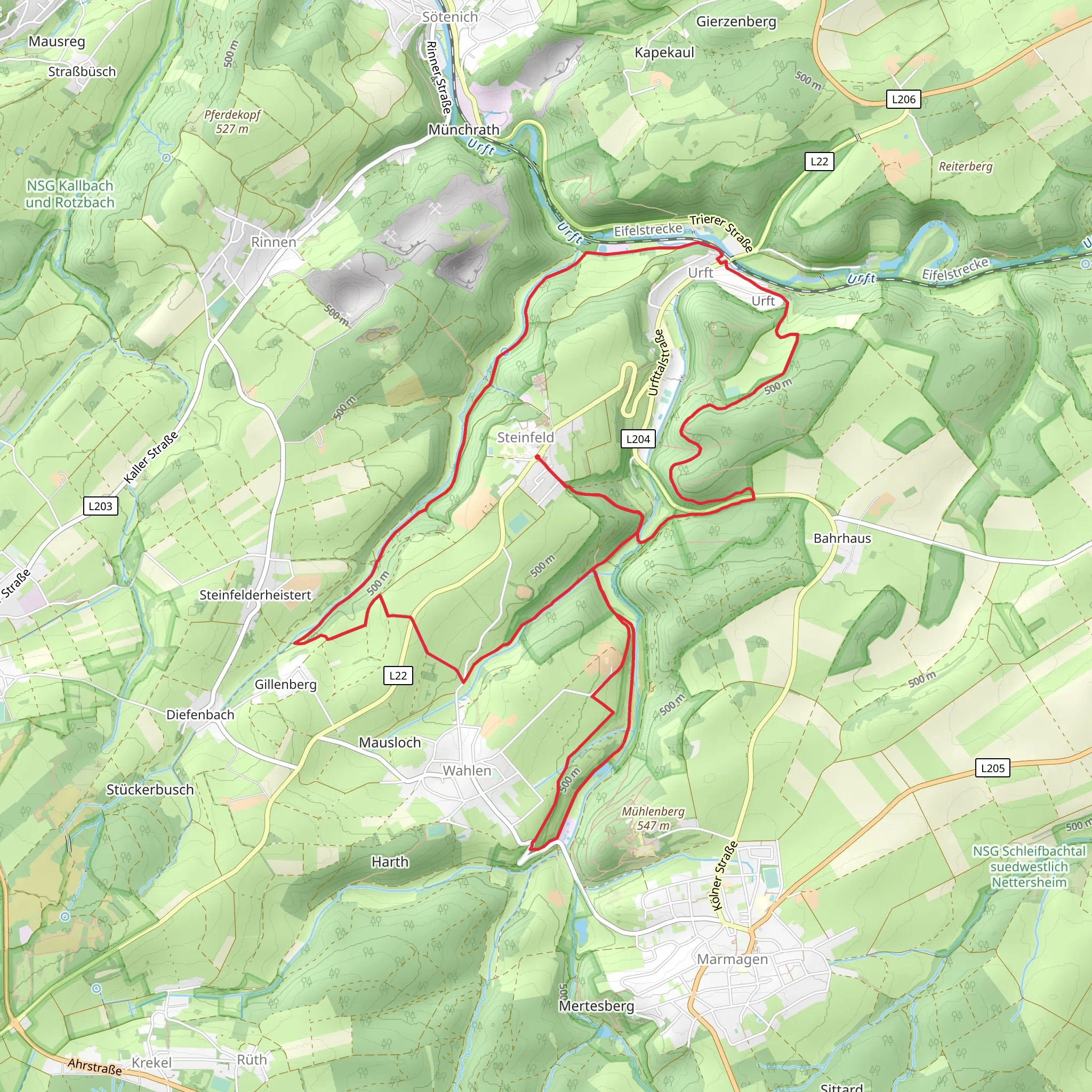 Steinfeld and Urft Loop mobile static map