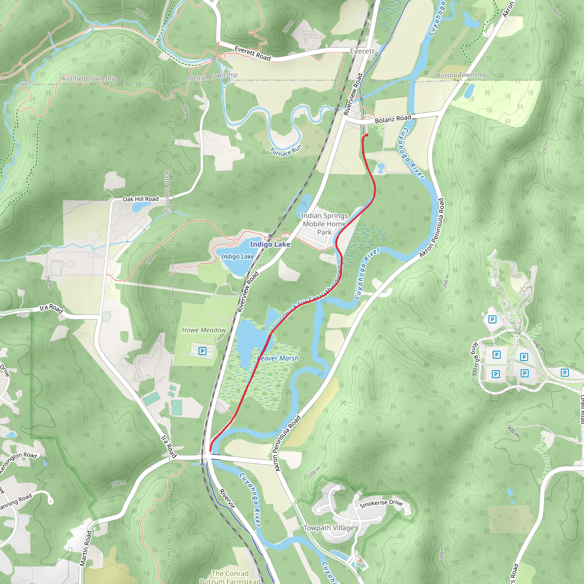 Ohio and Erie Canal Towpath Trail to Ira mobile static map