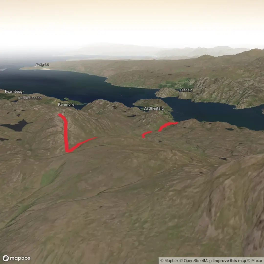 An image depicting the trail Croic Bheinn and its surrounding area.