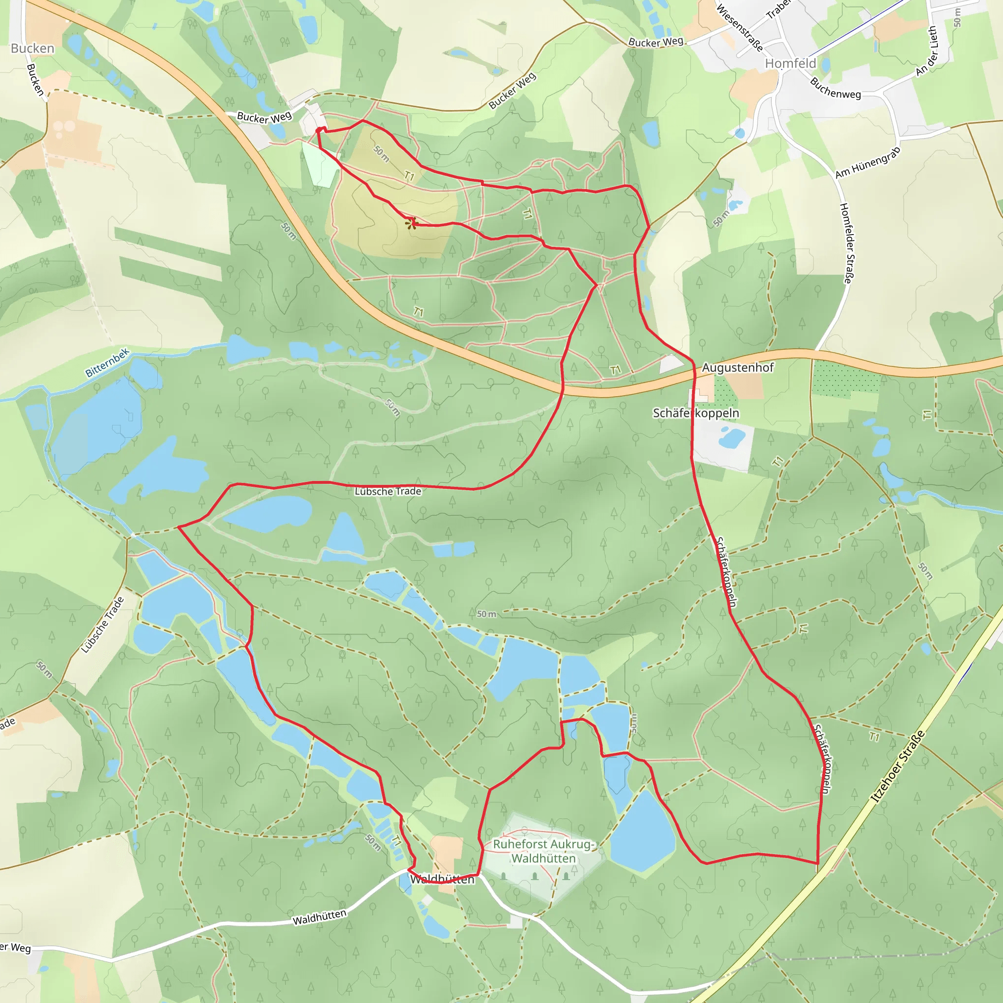 Boxberg Loop via Wanderroute Waldhuetten mobile static map
