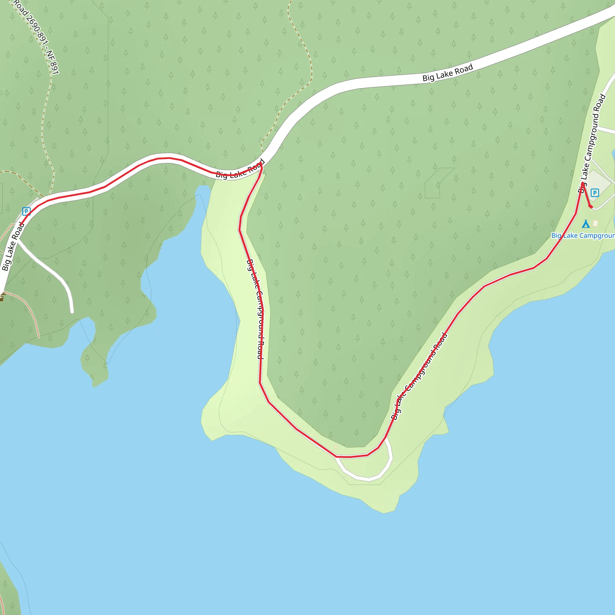 Big Lake and Campground mobile static map