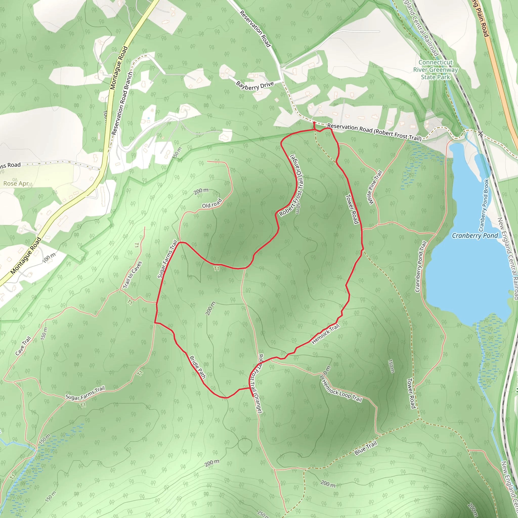 Robert Frost and Hemlock Loop Trail mobile static map