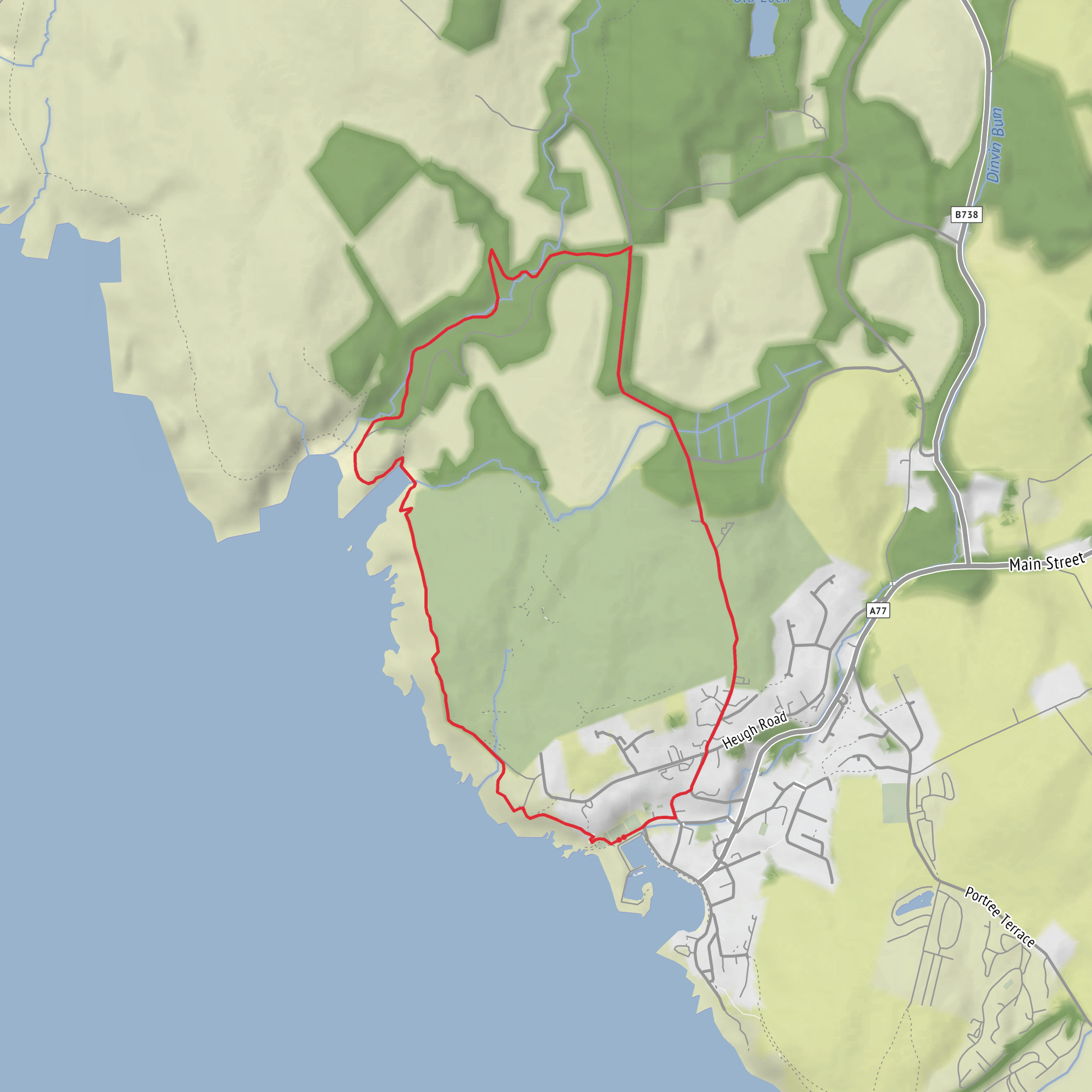 Maidenhead Bay and Dunskey Glen Loop mobile static map