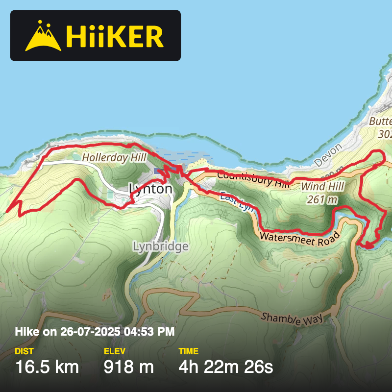 A map preview of the recording Hike on 26-07-2025 04:53 PM.
