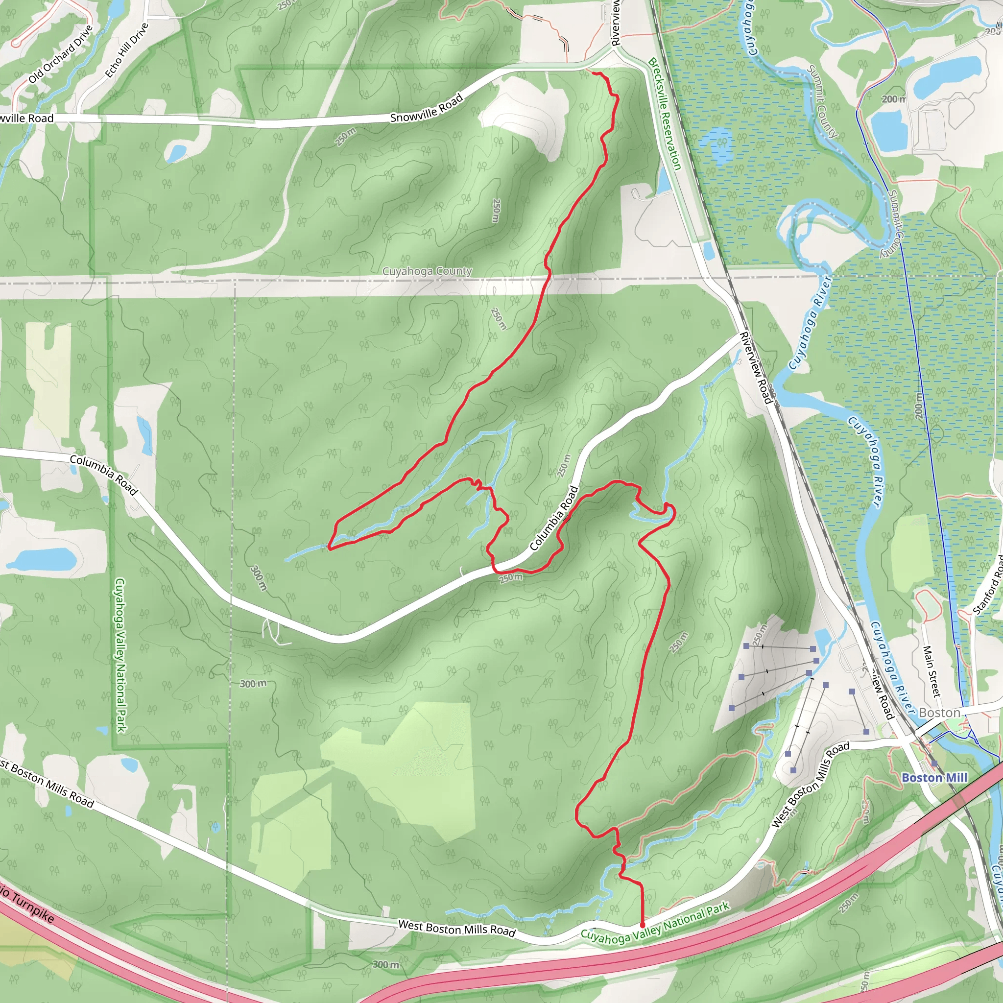 Buckeye Trail - West Boston Mills Road mobile static map