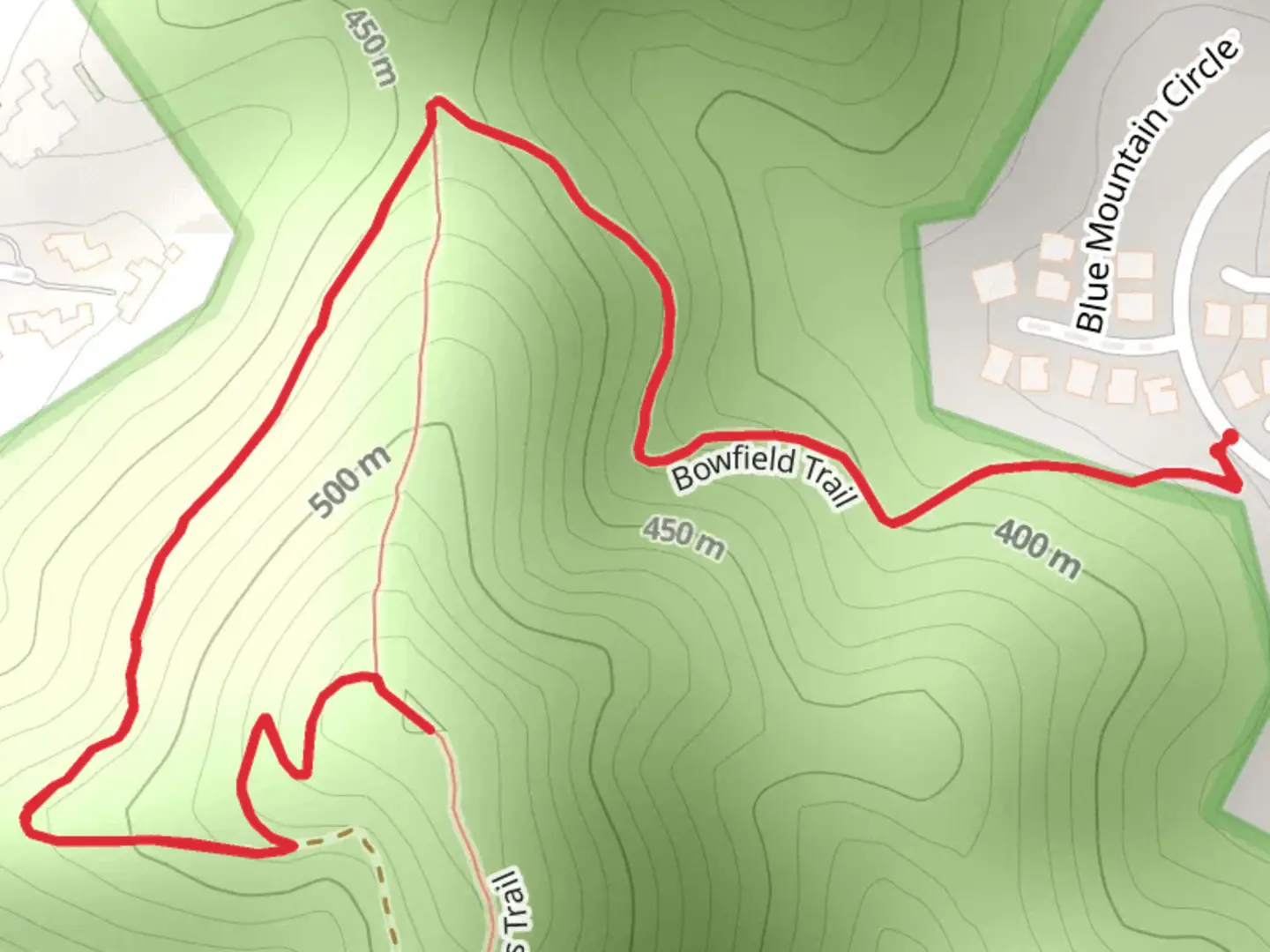 An image depicting the trail Bowfield Trail and Saddle Pass and its surrounding area.