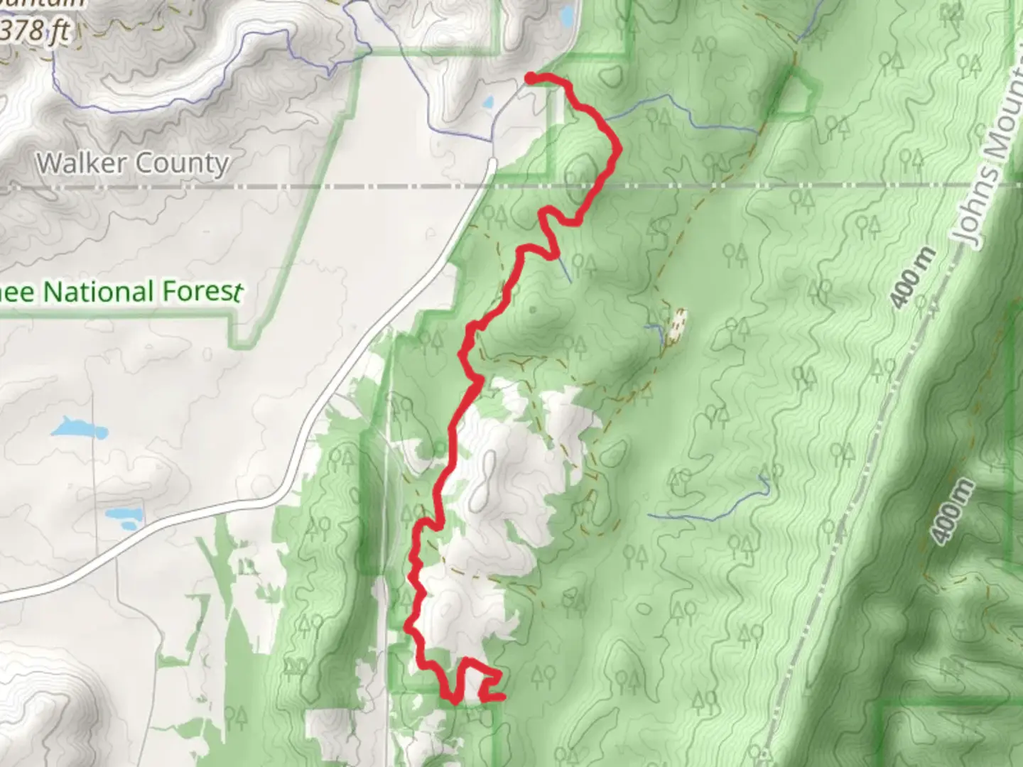 An image depicting the trail Dry Creek and Mount Joy and its surrounding area.
