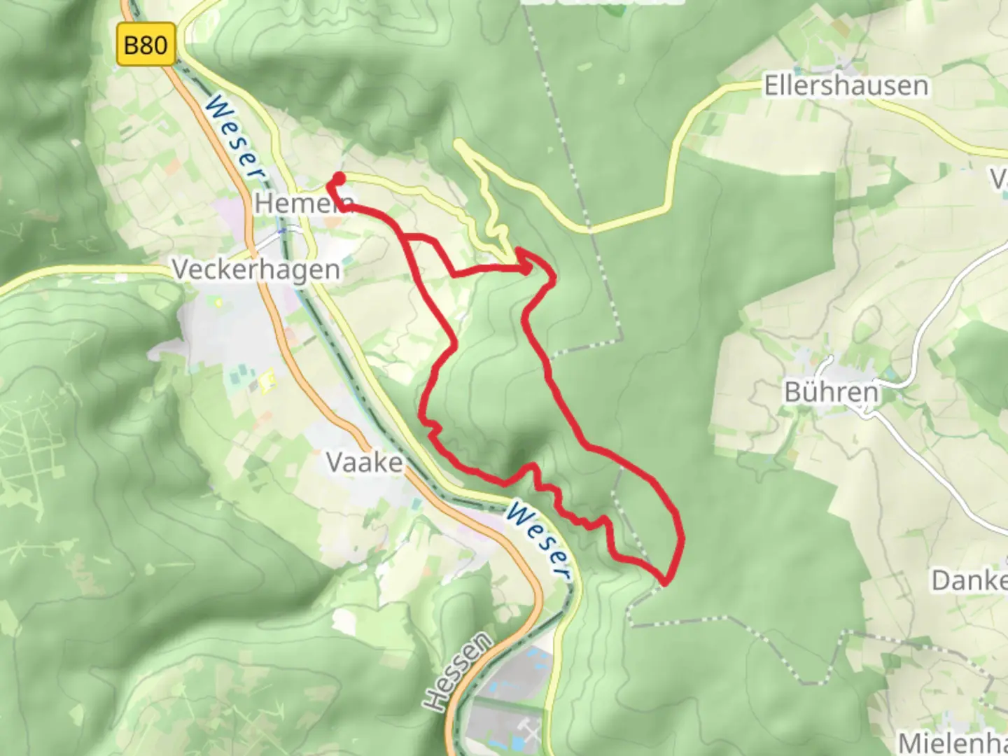 An image depicting the trail Hemeln H1 and its surrounding area.