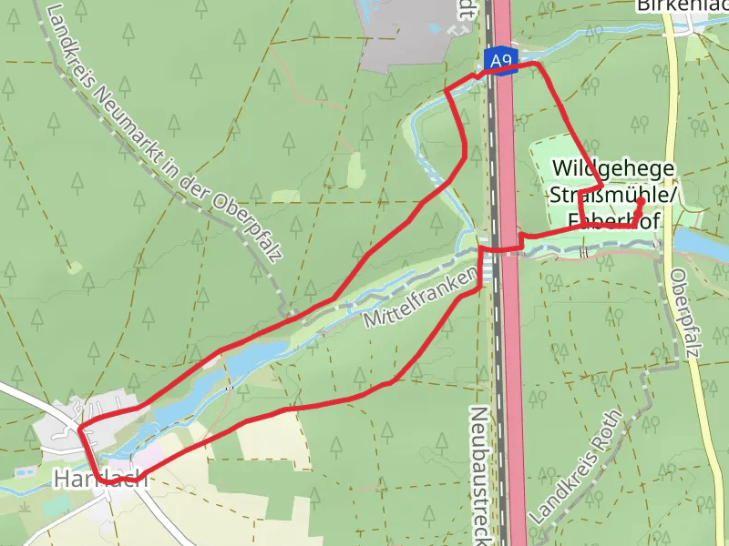 Finsterbach and Lachgraben Loop via Harrlach Asbach and Wildmeistersteig