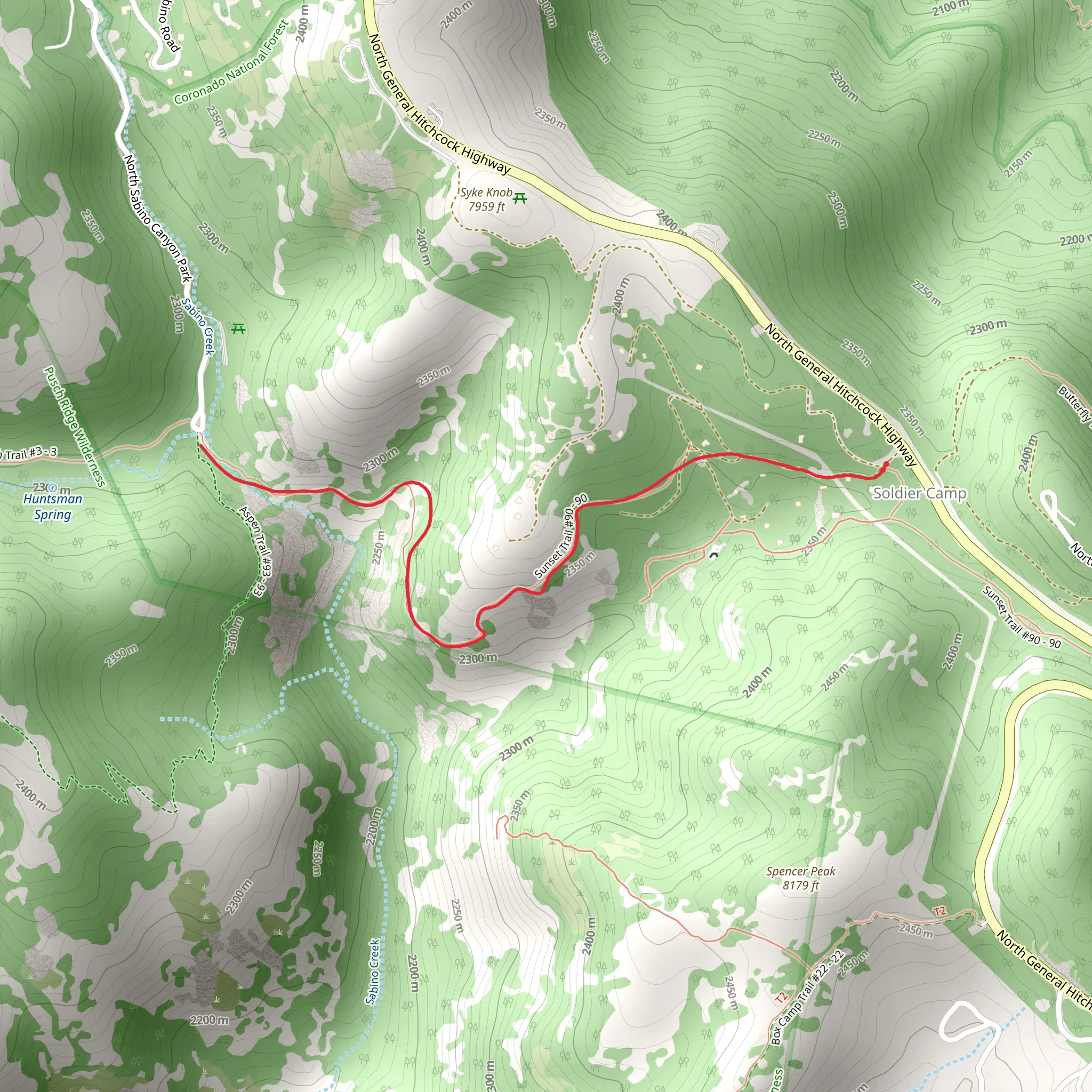 Sunset Trail mobile static map