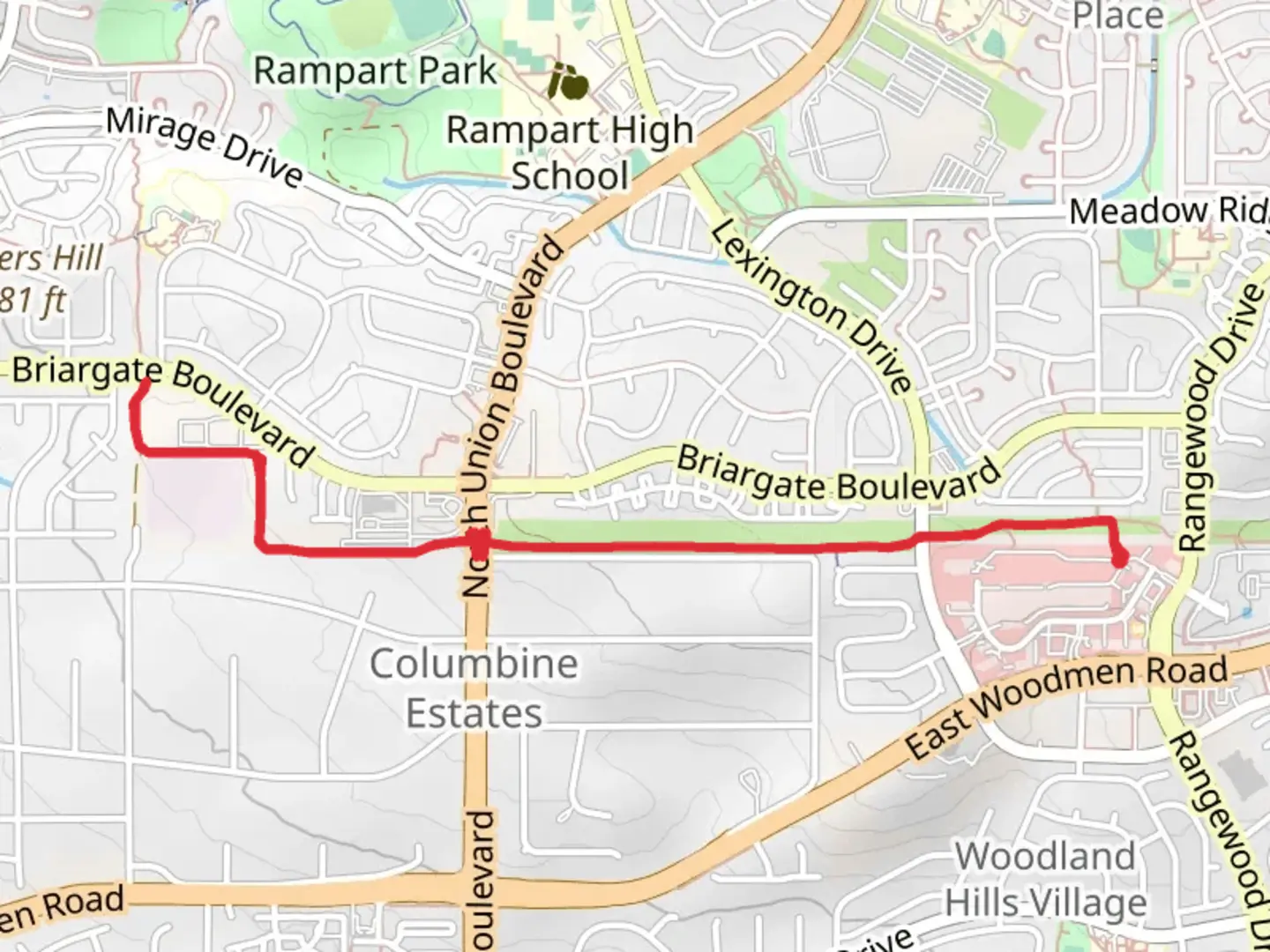 An image depicting the trail Woodmen Trail and its surrounding area.