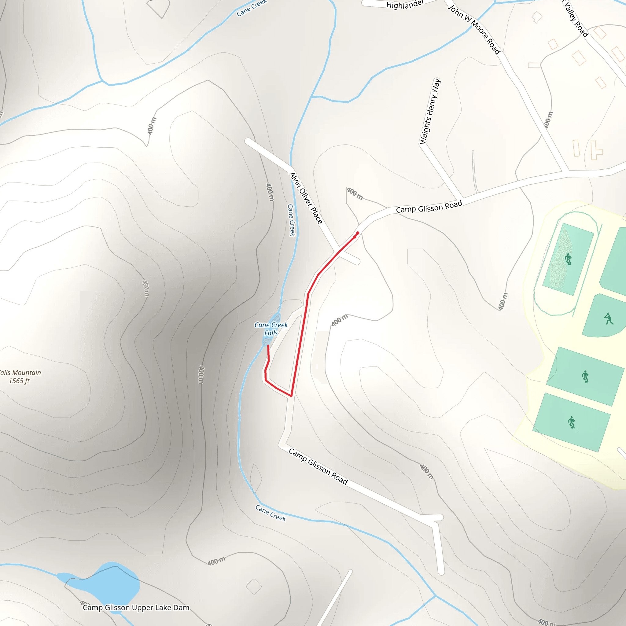 Cane Creek Falls mobile static map