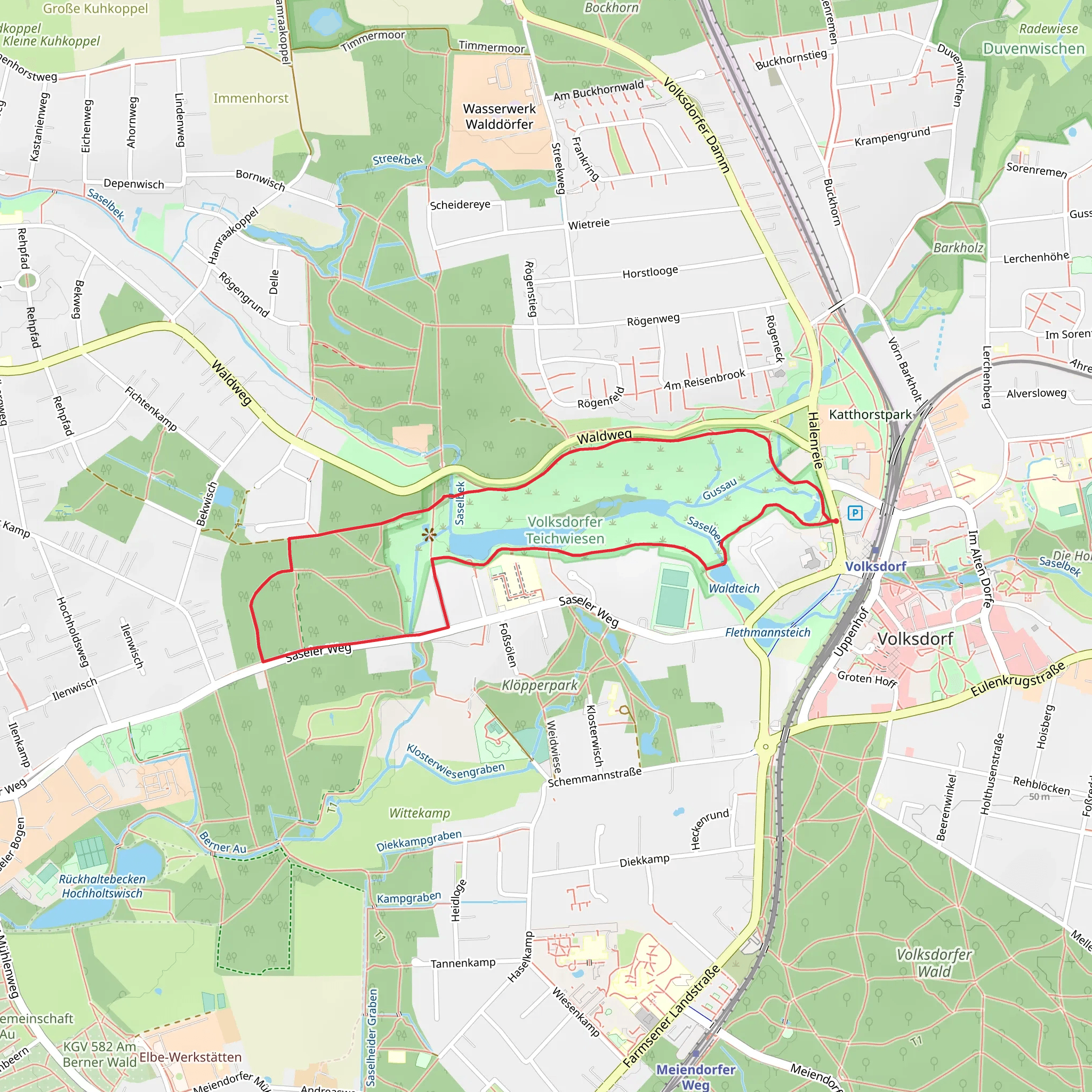 Volksdorfer Teichwiesen Loop via Großer Teich mobile static map