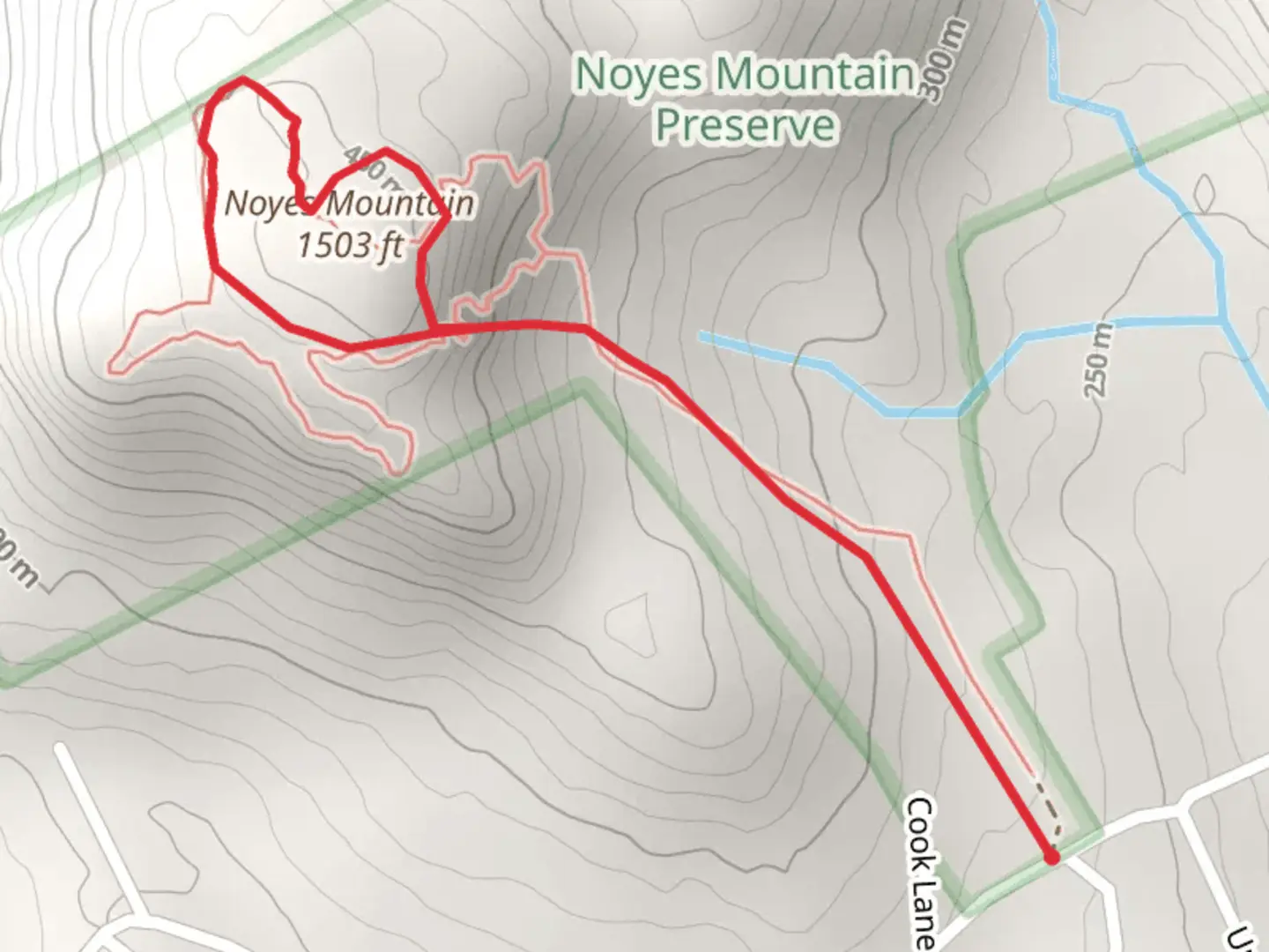 An image depicting the trail Noyes Mountain Trail and its surrounding area.