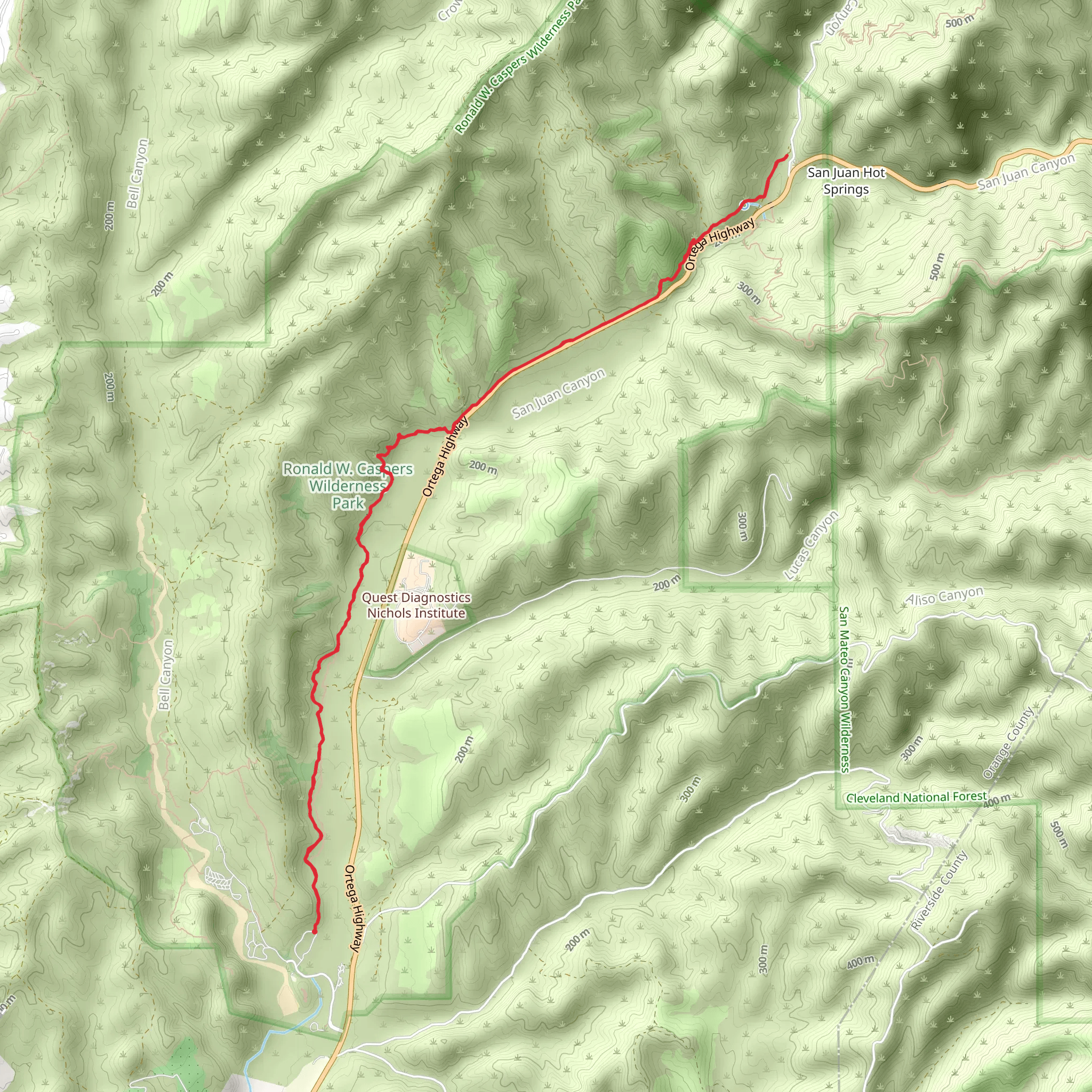 Juaneño and Hot Springs Trail mobile static map