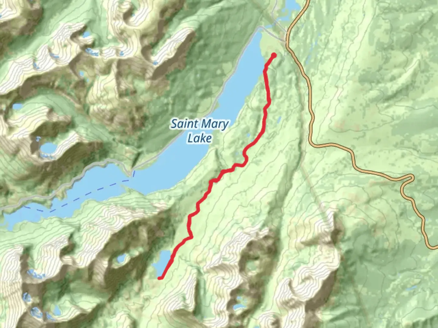 An image depicting the trail Red Eagle Lake and its surrounding area.