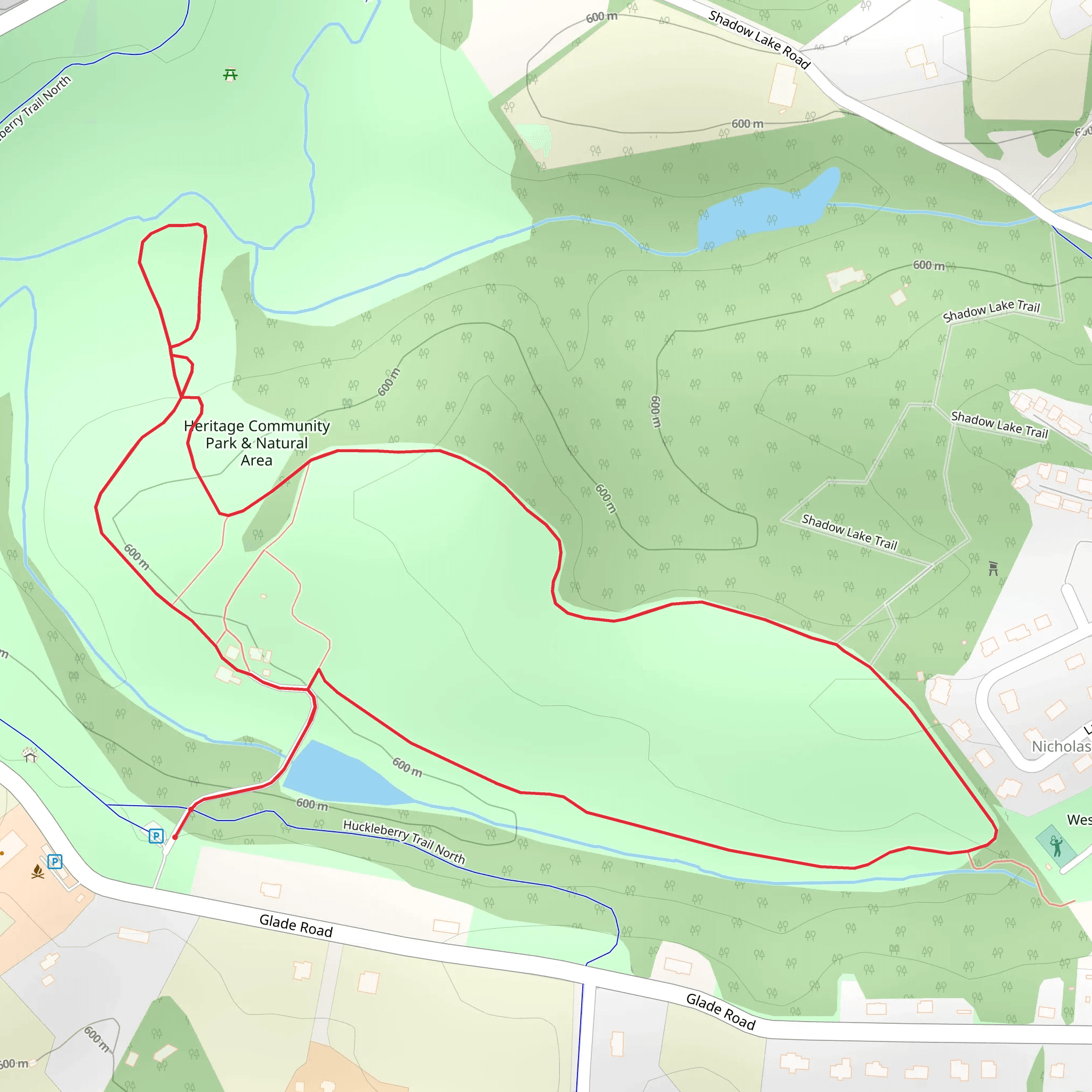Heritage Community Park and Natural Area Loop mobile static map