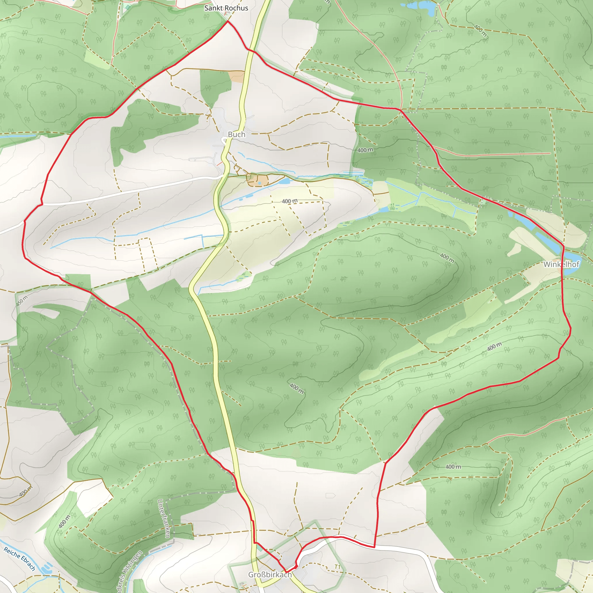 Rundweg Hof and Grossbirkach mobile static map