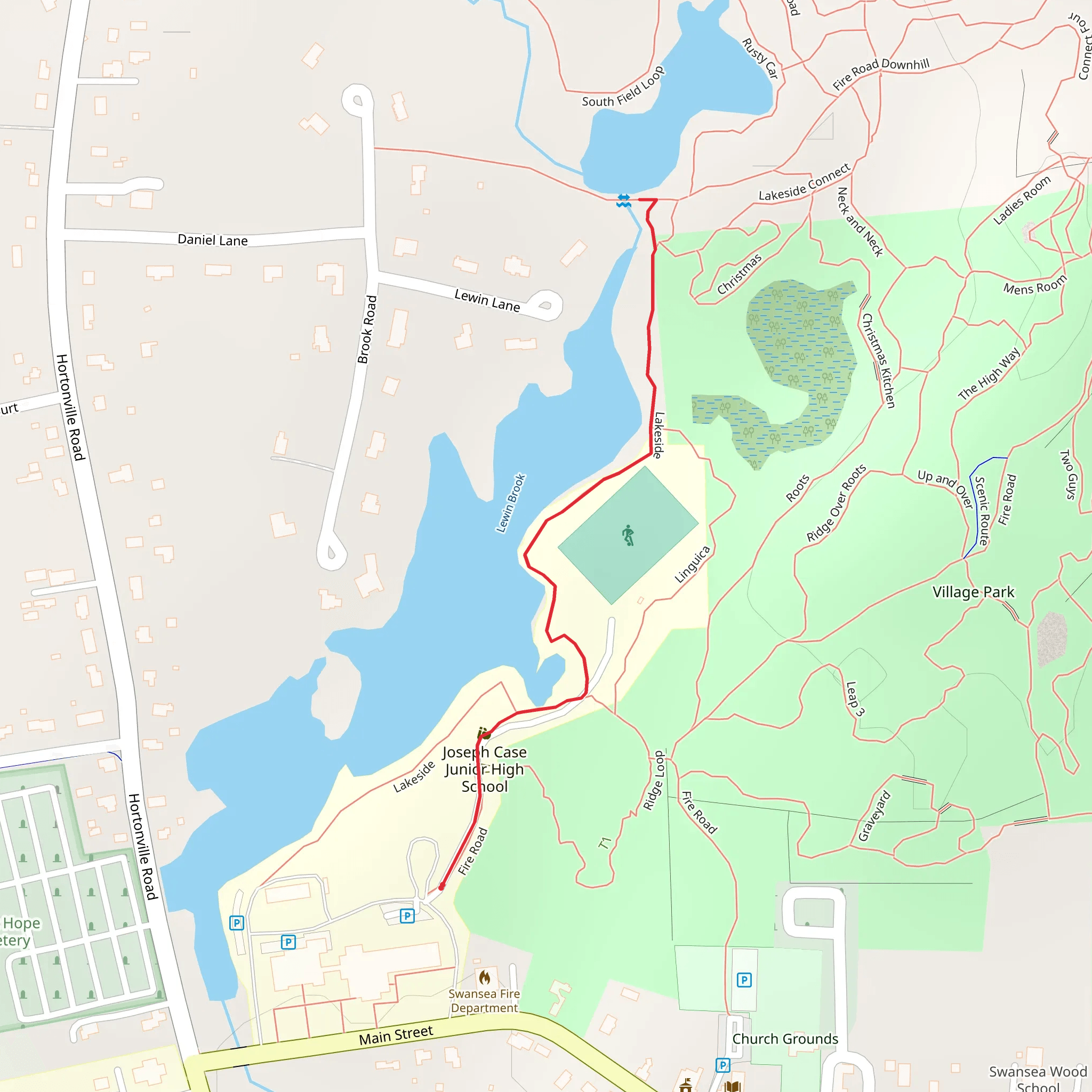 Lewin Brook and Lakeside mobile static map