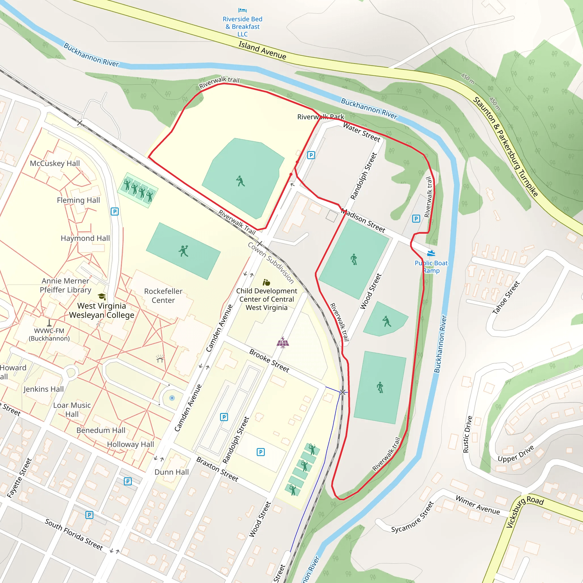 Buckhannon River Loop Trail mobile static map