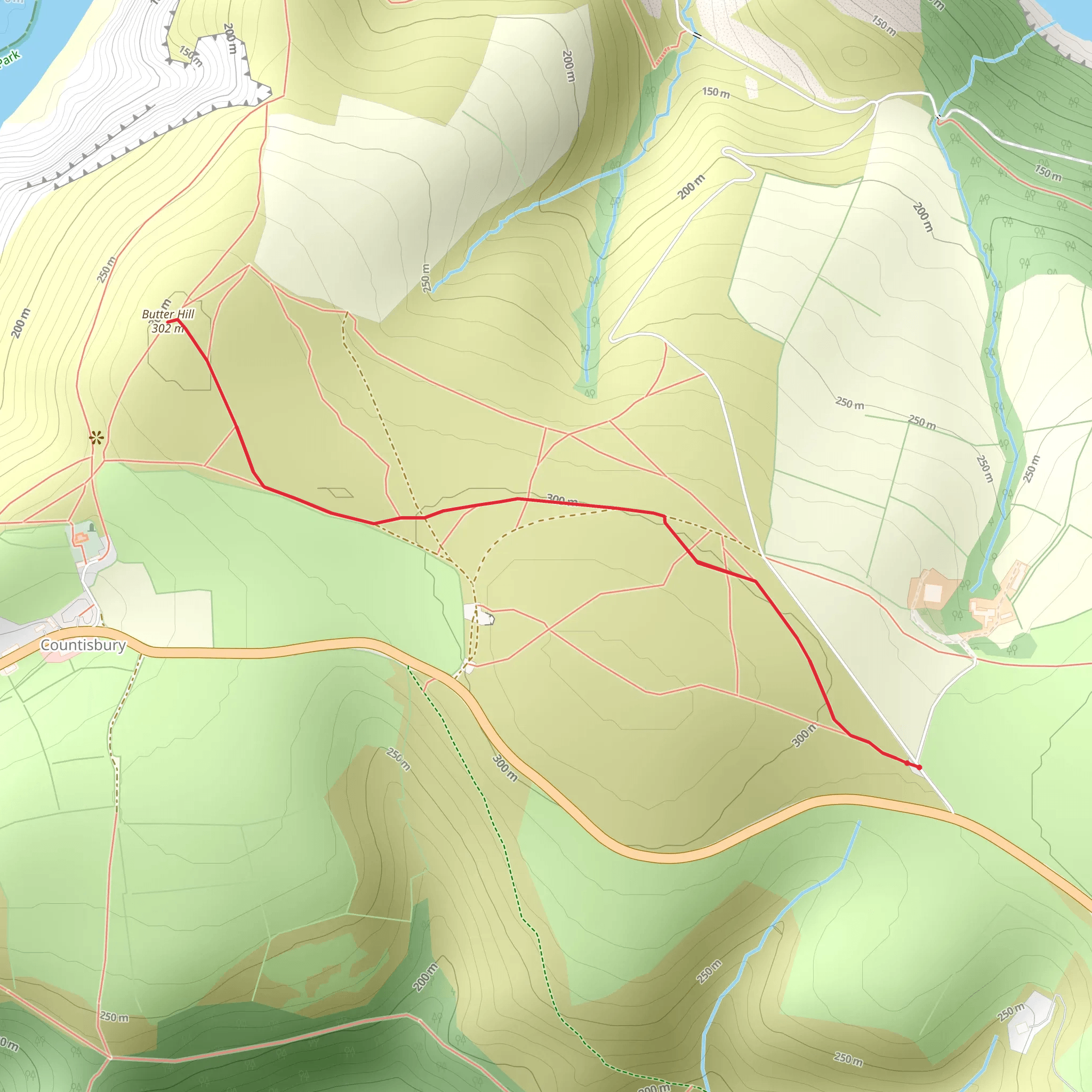 Countisbury Common and Barna Barrow - Butter Hill mobile static map