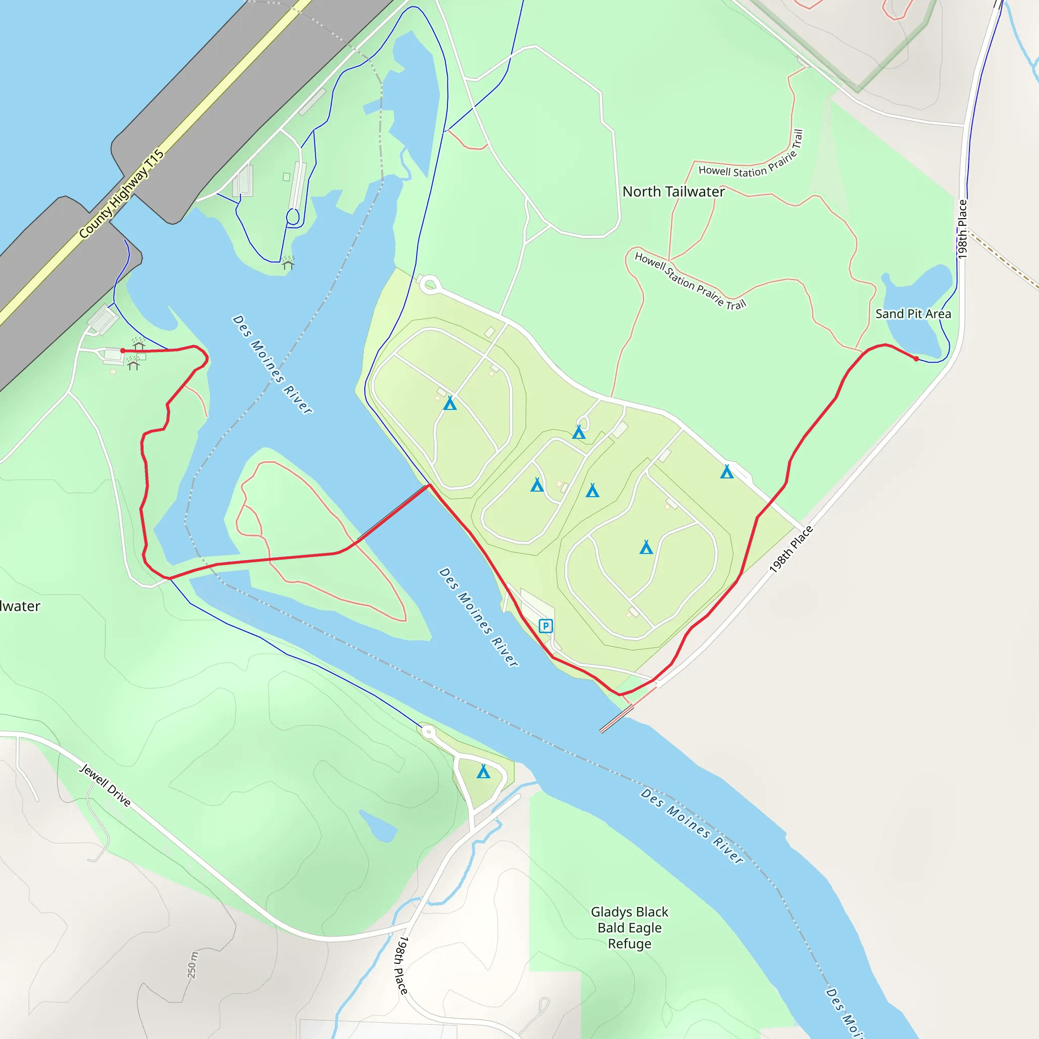 South Tailwater Recreation Area Walk mobile static map