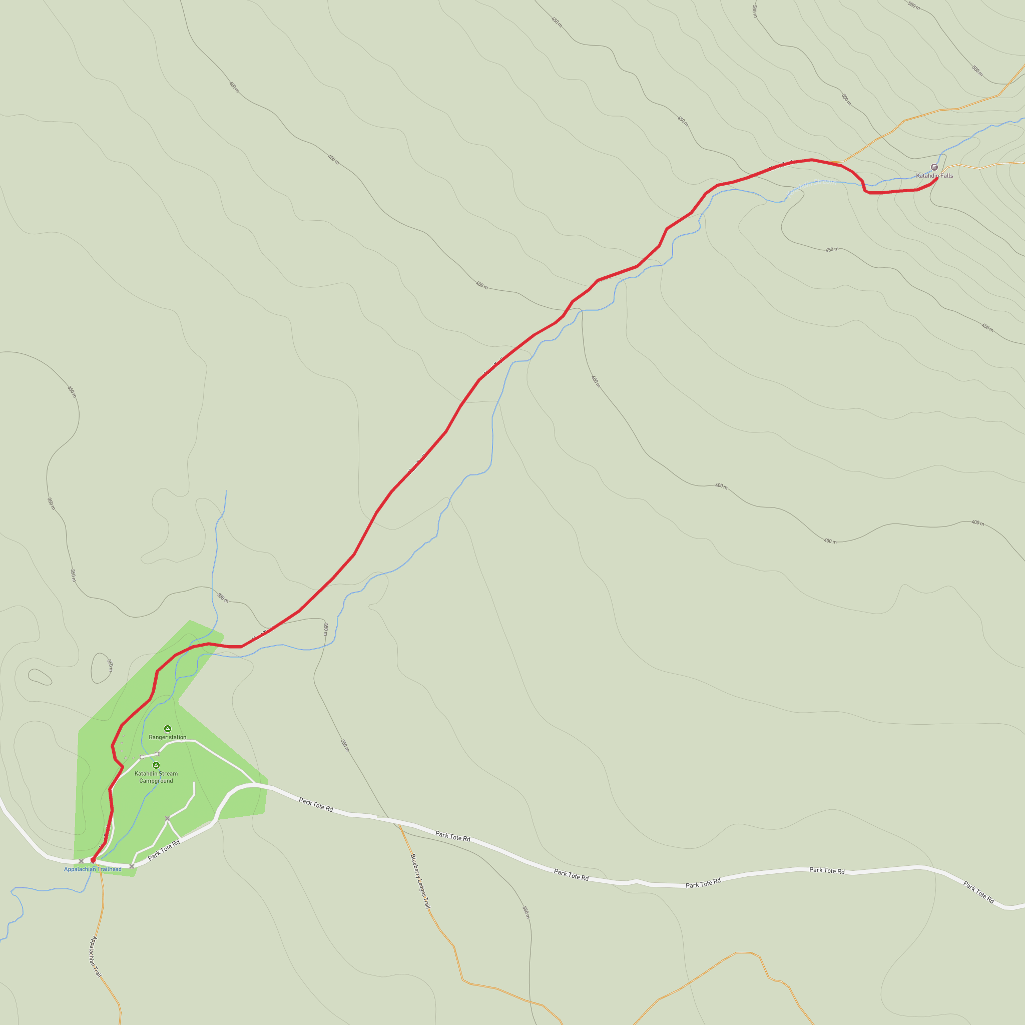 Katahdin Falls via Hunt Trail mobile static map