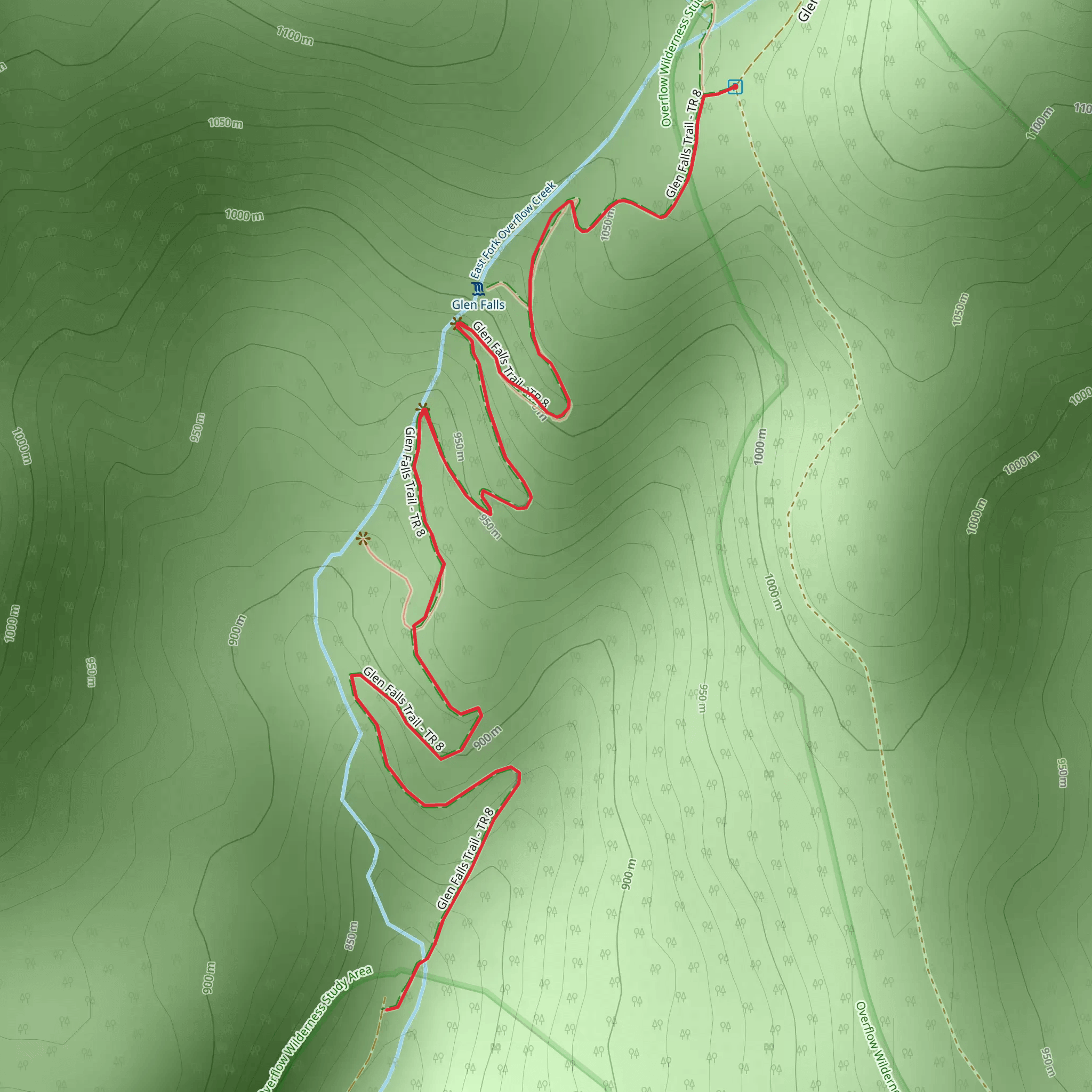 Glen Falls Trail from Glen Falls Road mobile static map
