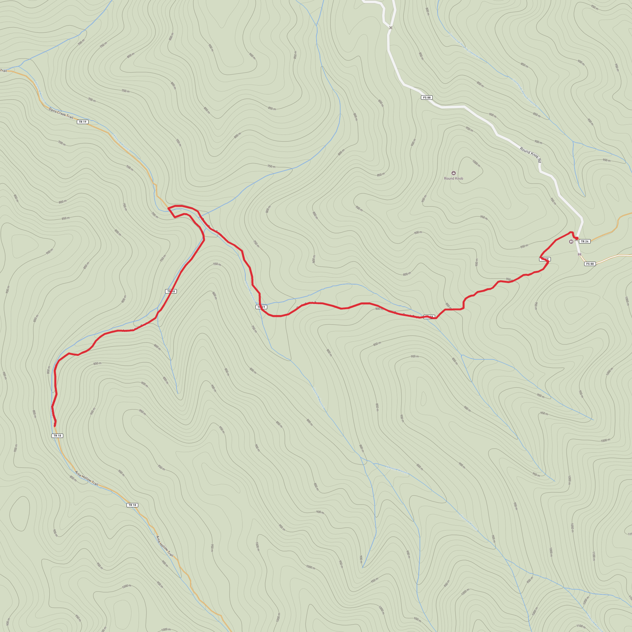 Marys Falls via Davis Creek Trail mobile static map