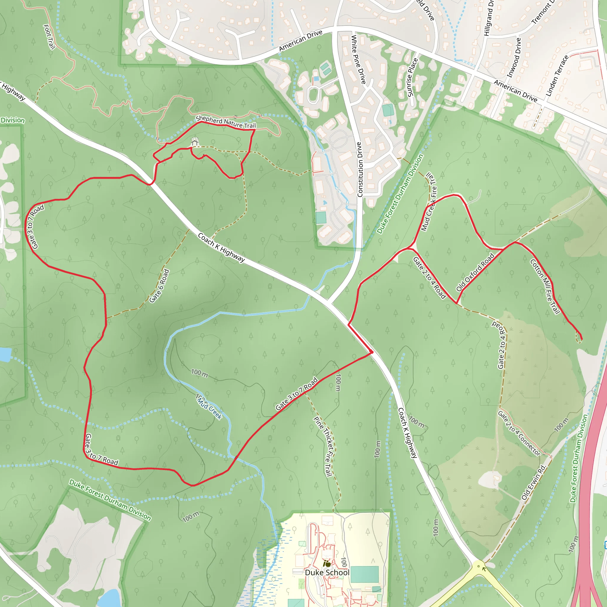 Mud Creek and Shepherd Nature Trail mobile static map