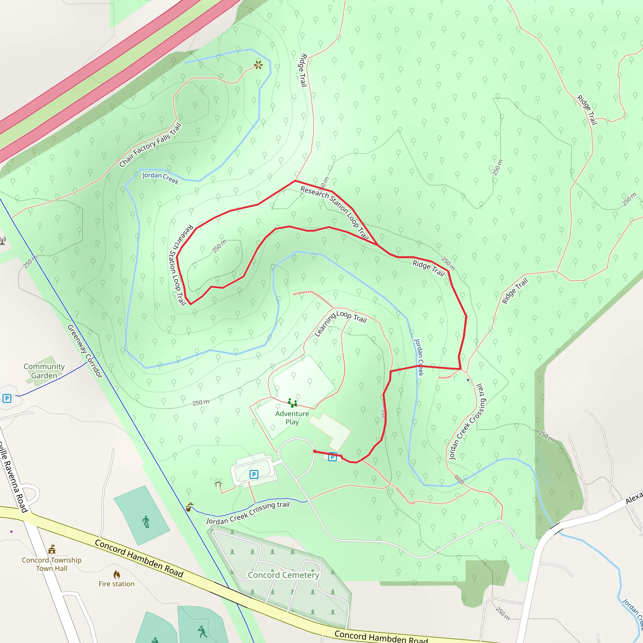 Research Station Loop Trail mobile static map