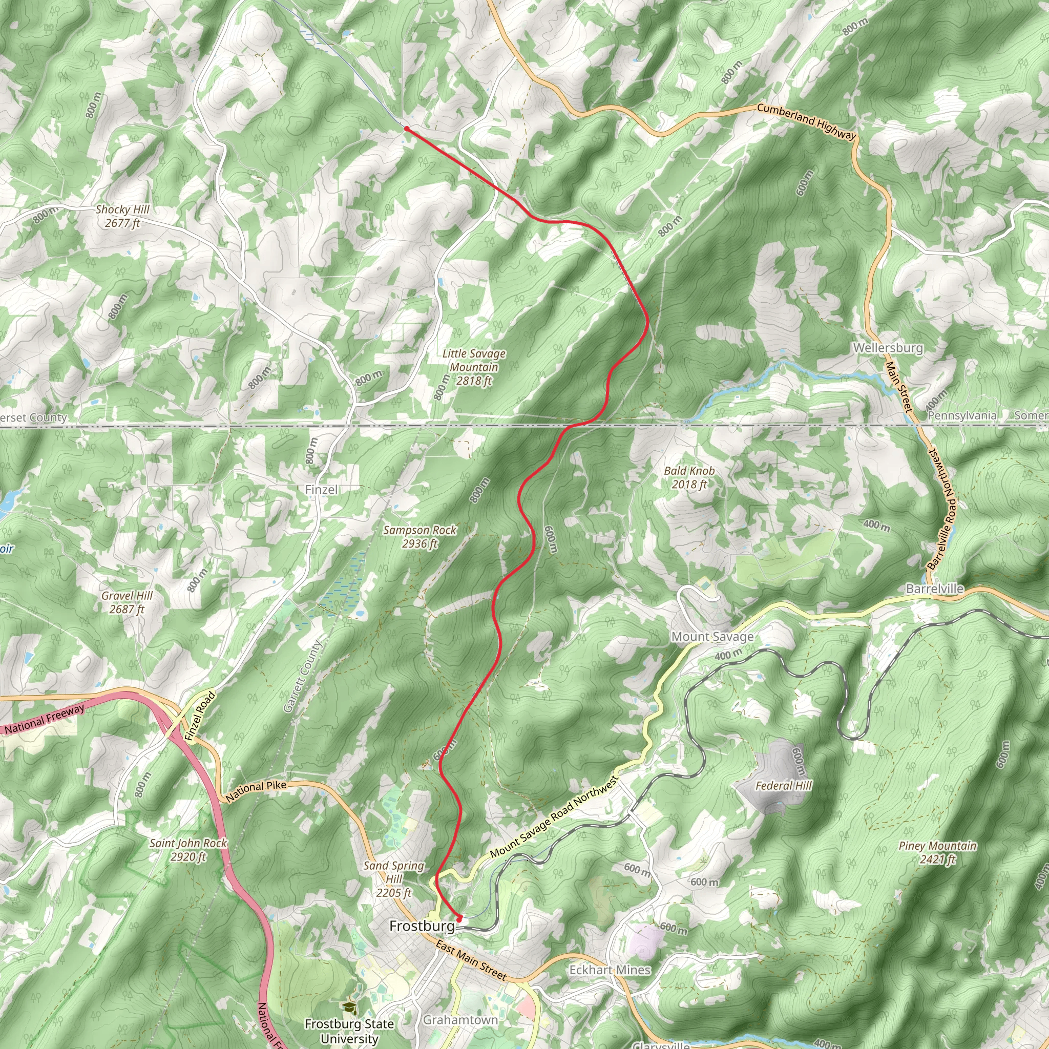 Big Savage Tunnel - Great Allegheny Passage mobile static map