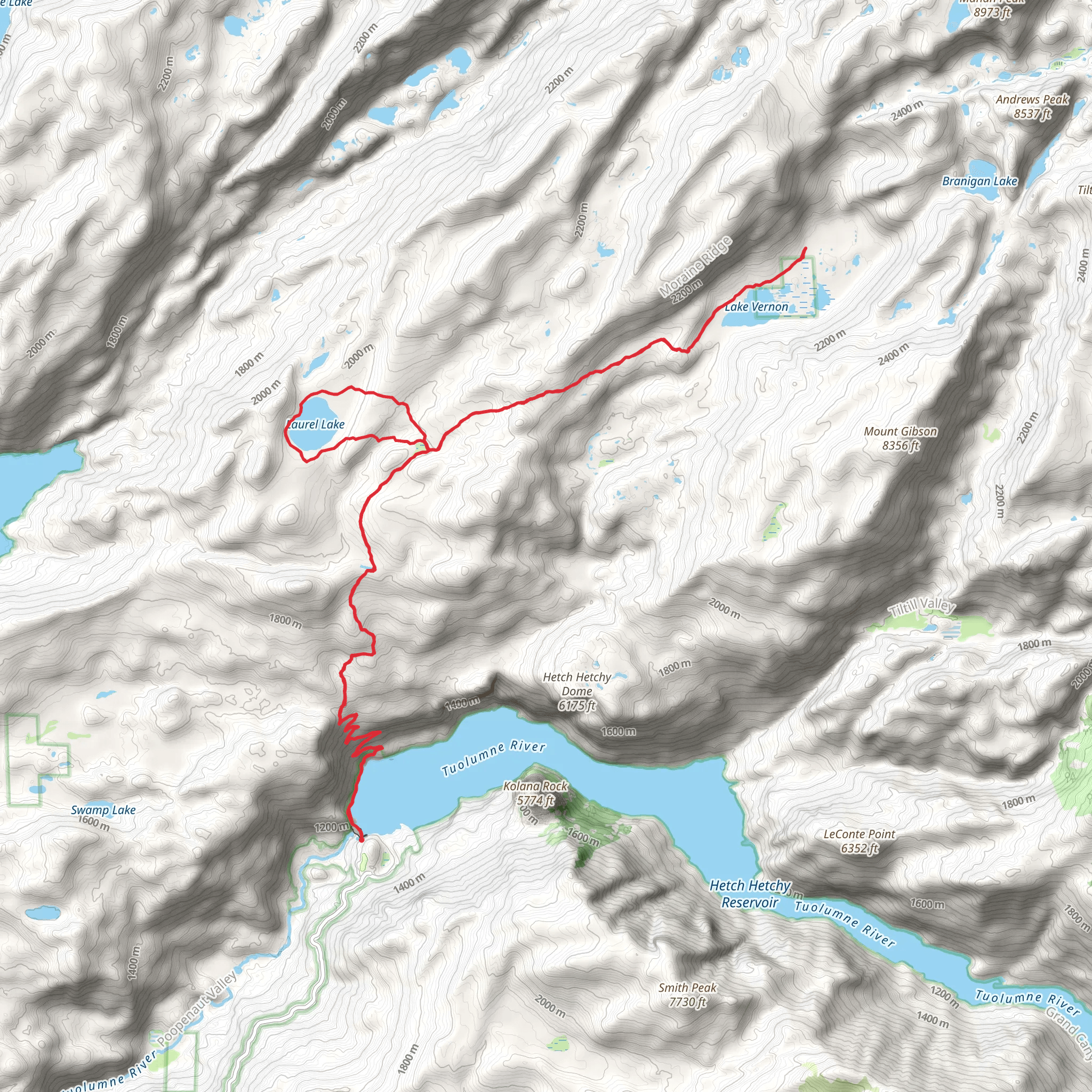 Laurel Lake, Lake Vernon and Beehive Spring Walk mobile static map