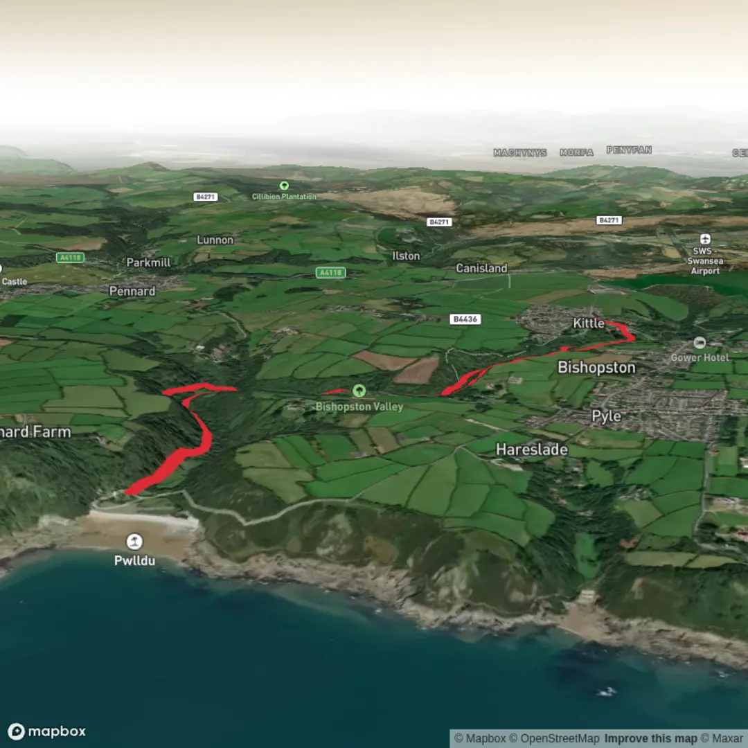 An image depicting the trail Bishopston hike and its surrounding area.