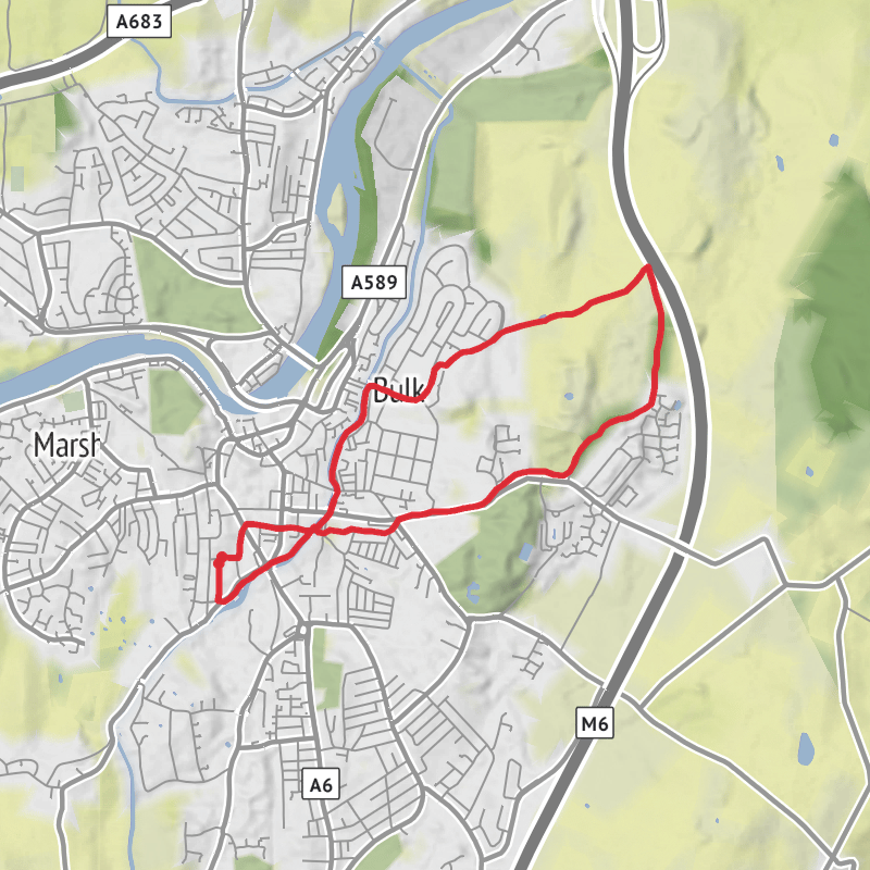 A map preview of the recording Lancaster Running.