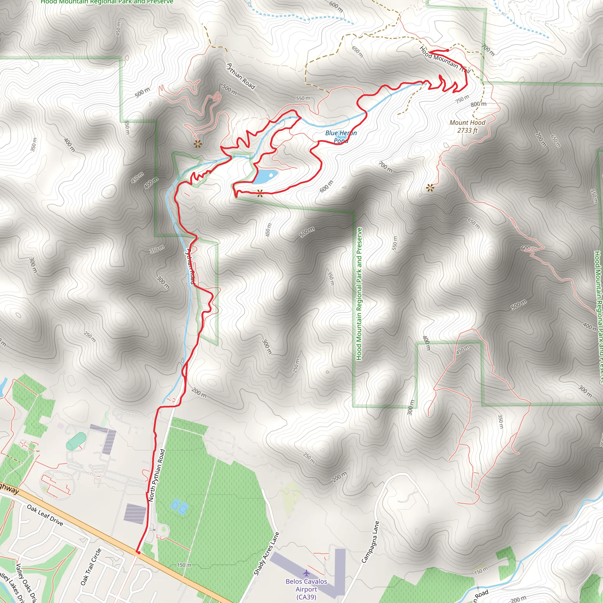 Merganser Pond via Valley View and Pond Trail mobile static map