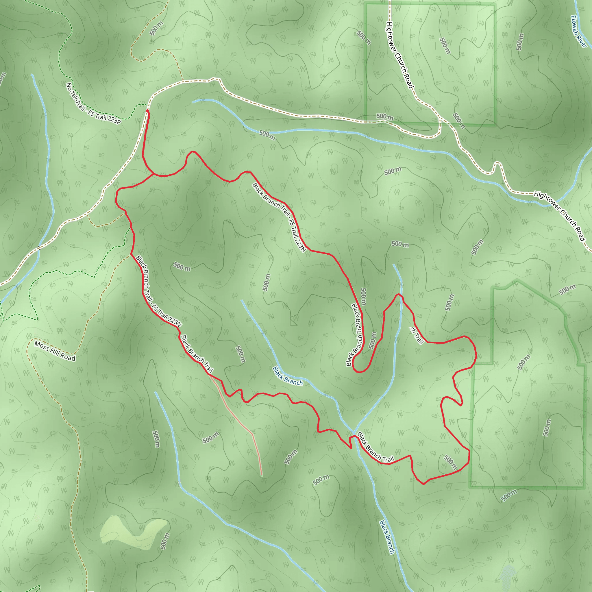 Black Branch Loop Trail mobile static map