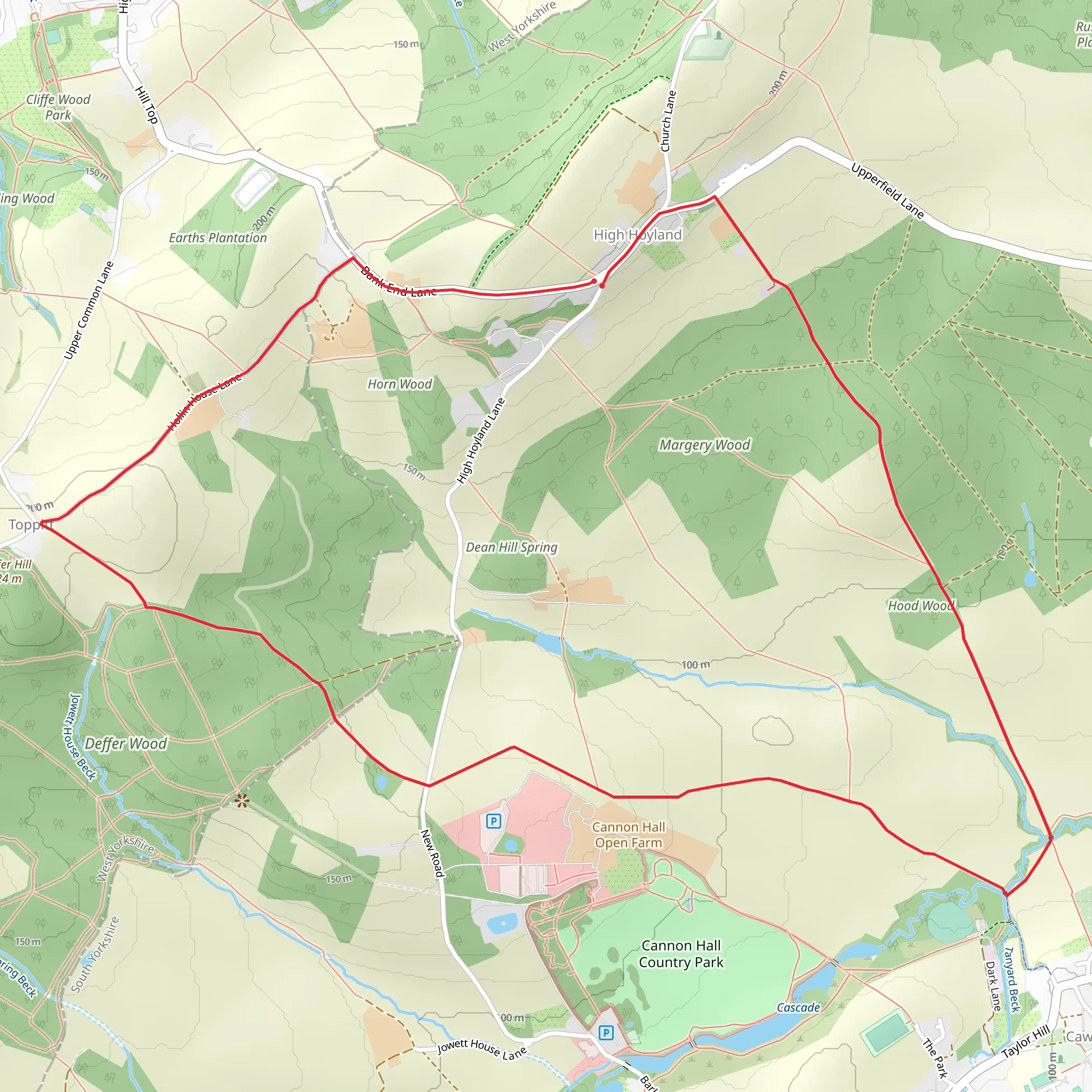 High Hoyland mobile static map