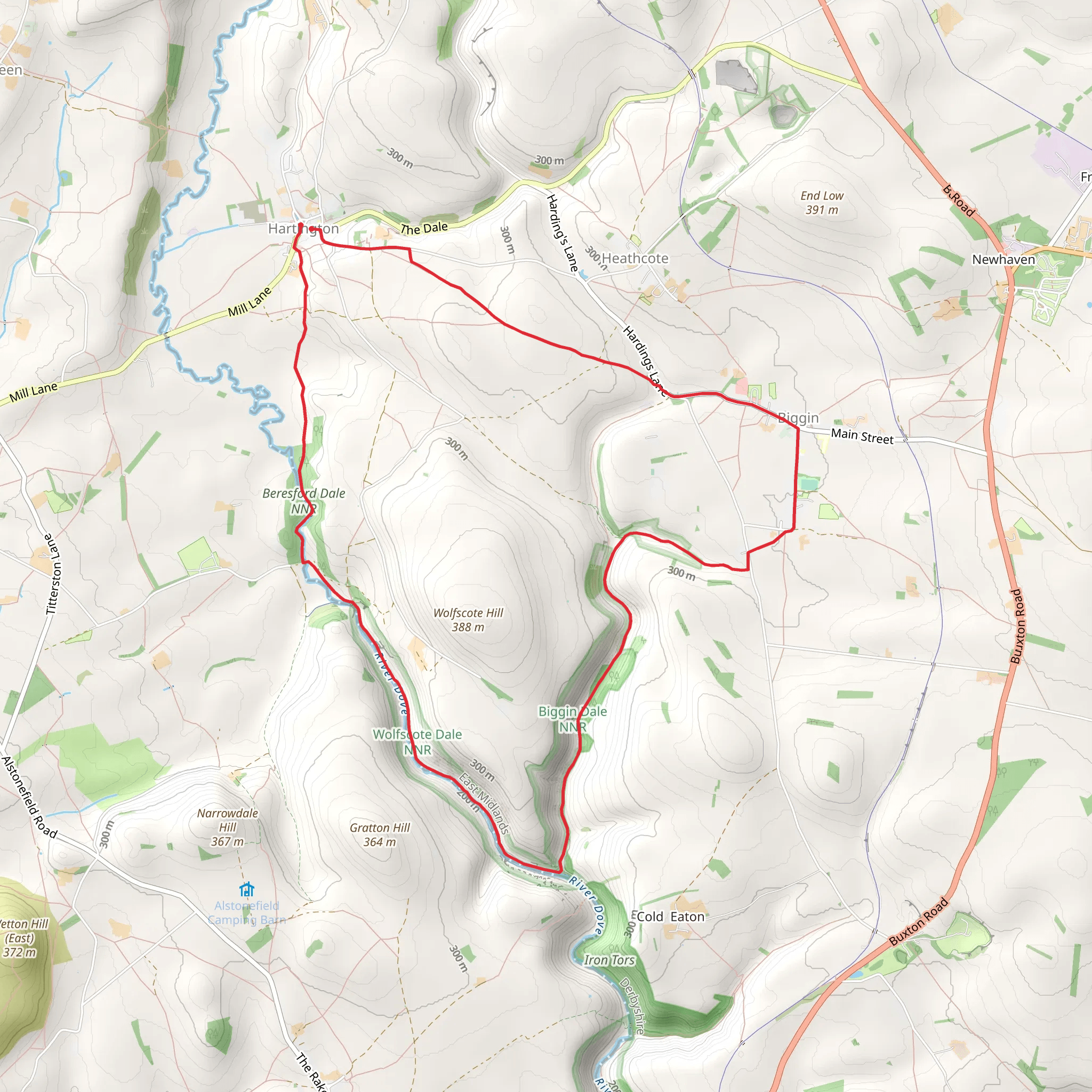 Dove Valley - Biggin Dale and Biggin from Hartington mobile static map