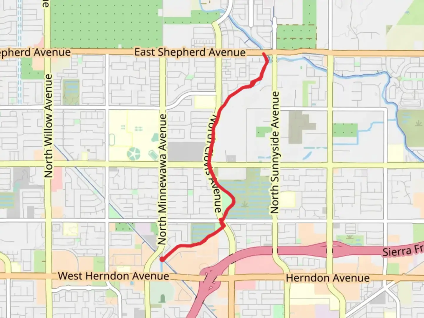 An image depicting the trail Dry creek Path and its surrounding area.