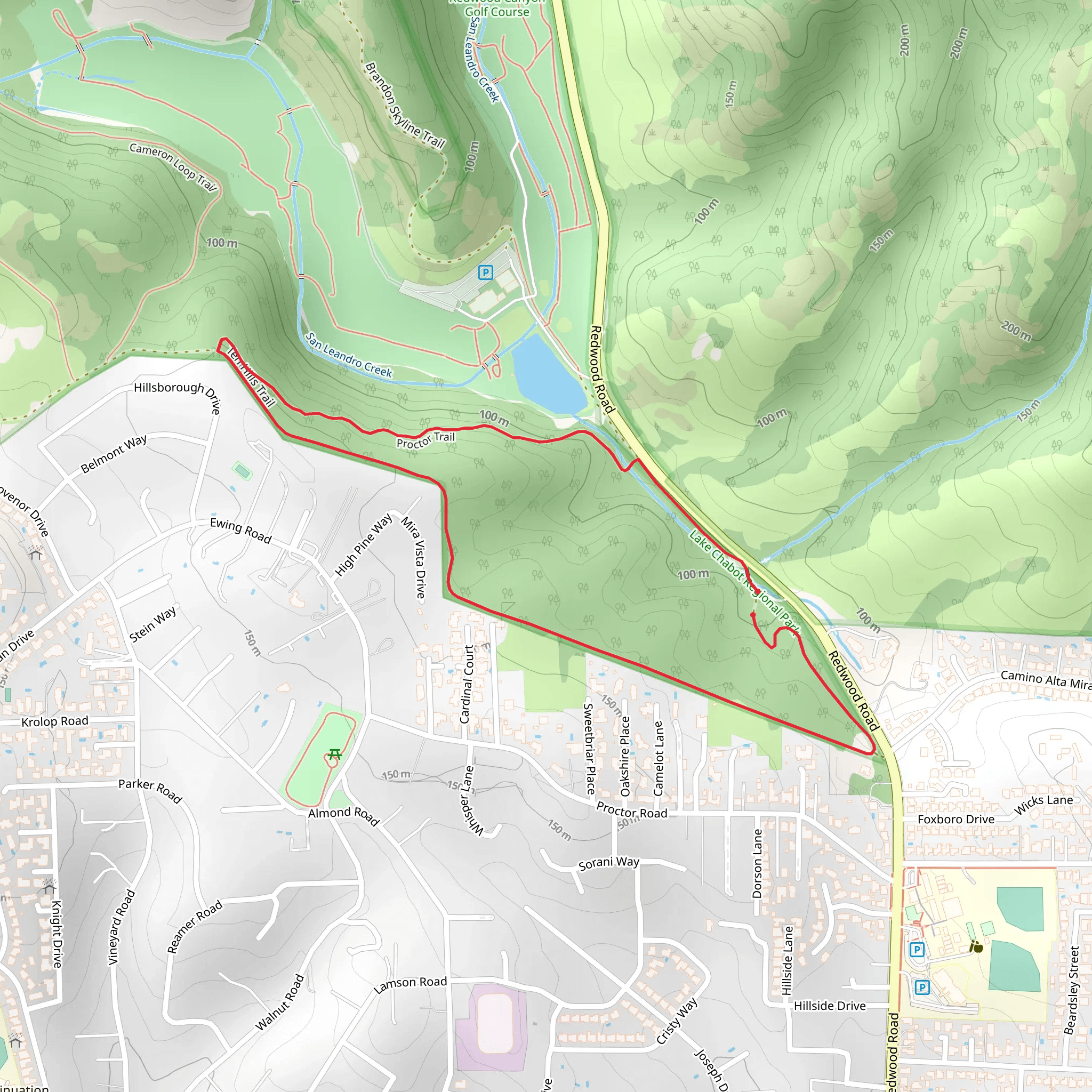 Proctor Loop Trail mobile static map