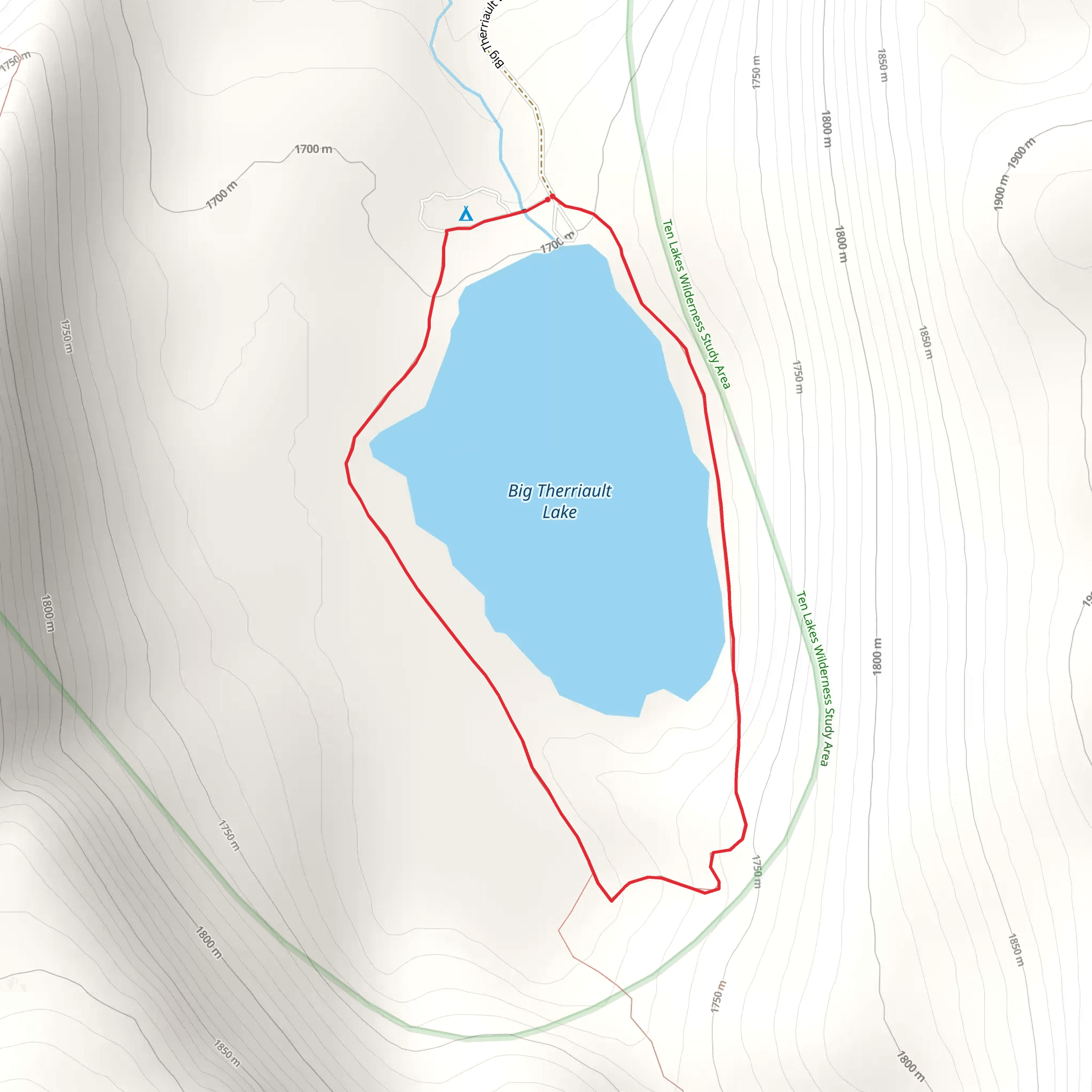Big Therriault Lake Loop Trail mobile static map
