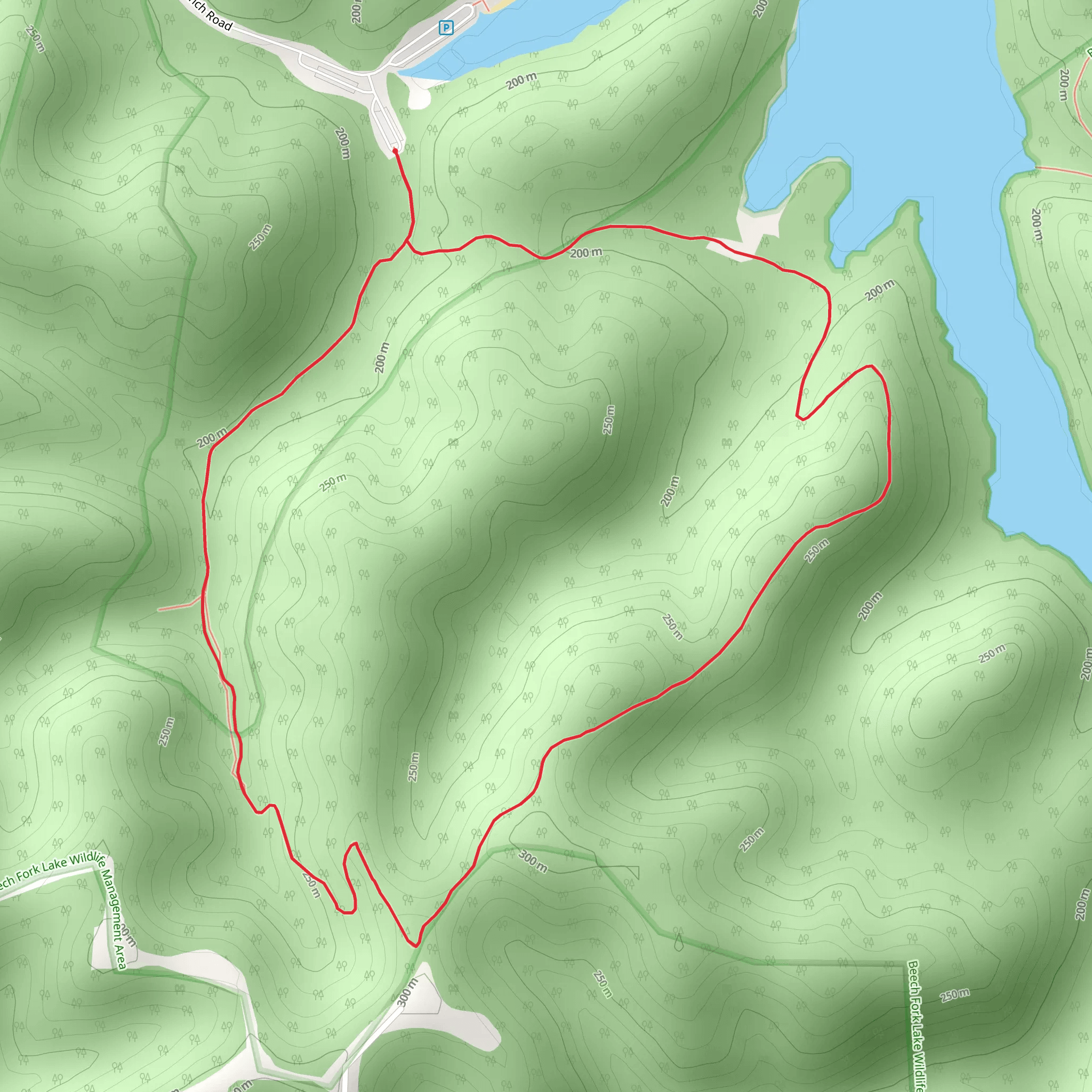 Twin Coves Trail mobile static map