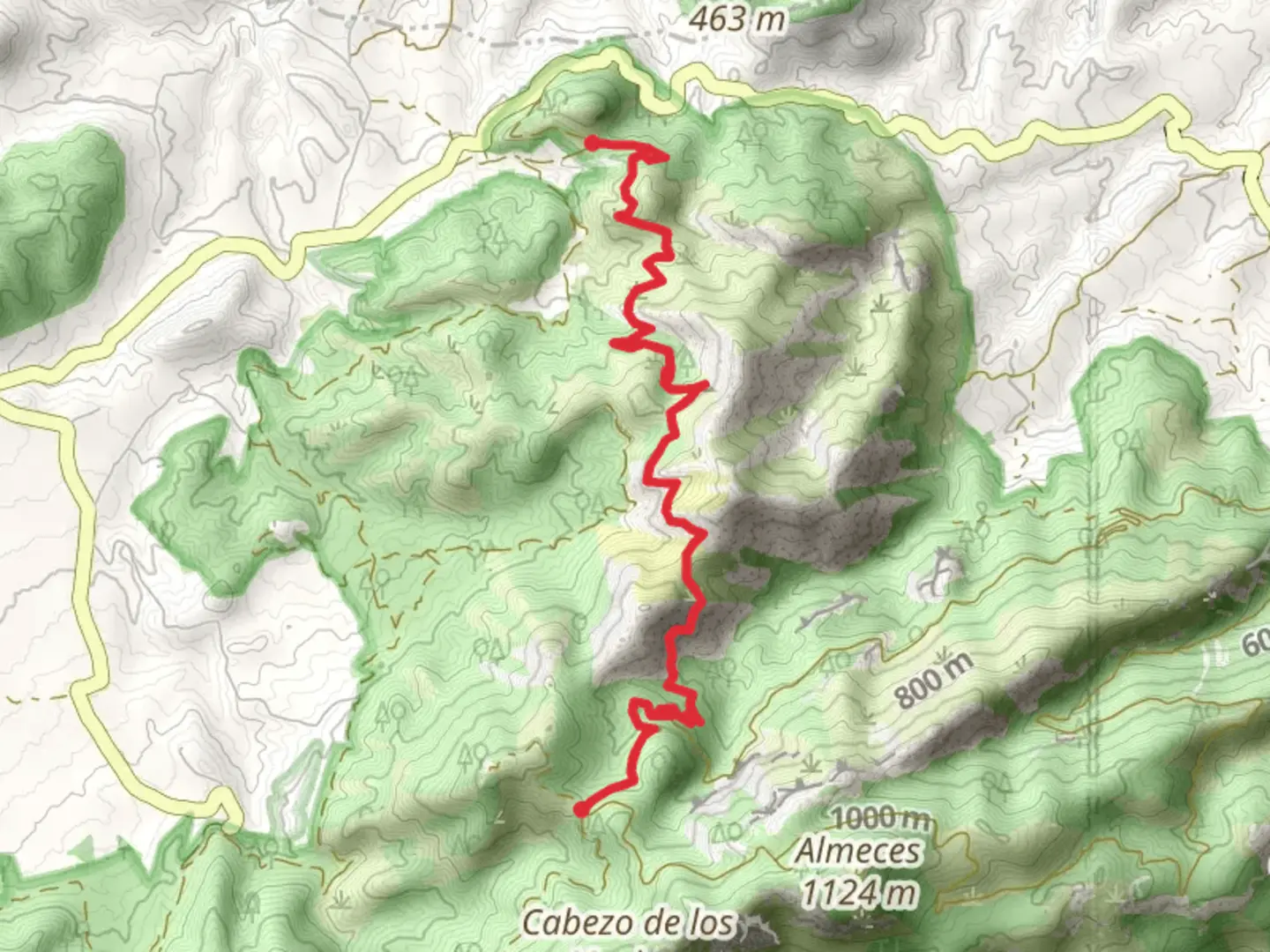 An image depicting the trail Trail of Collado de la Madera PR MU 47 and its surrounding area.