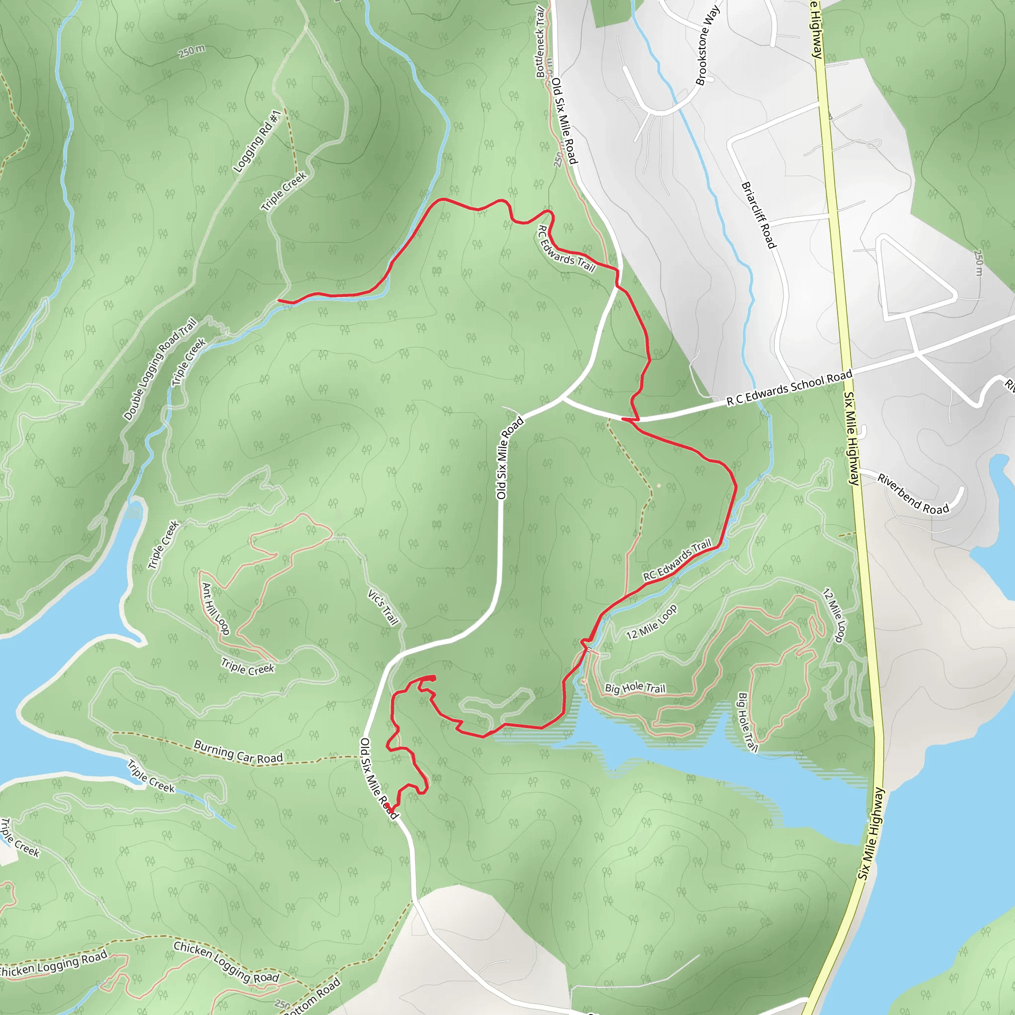 R C Edwards Trail mobile static map