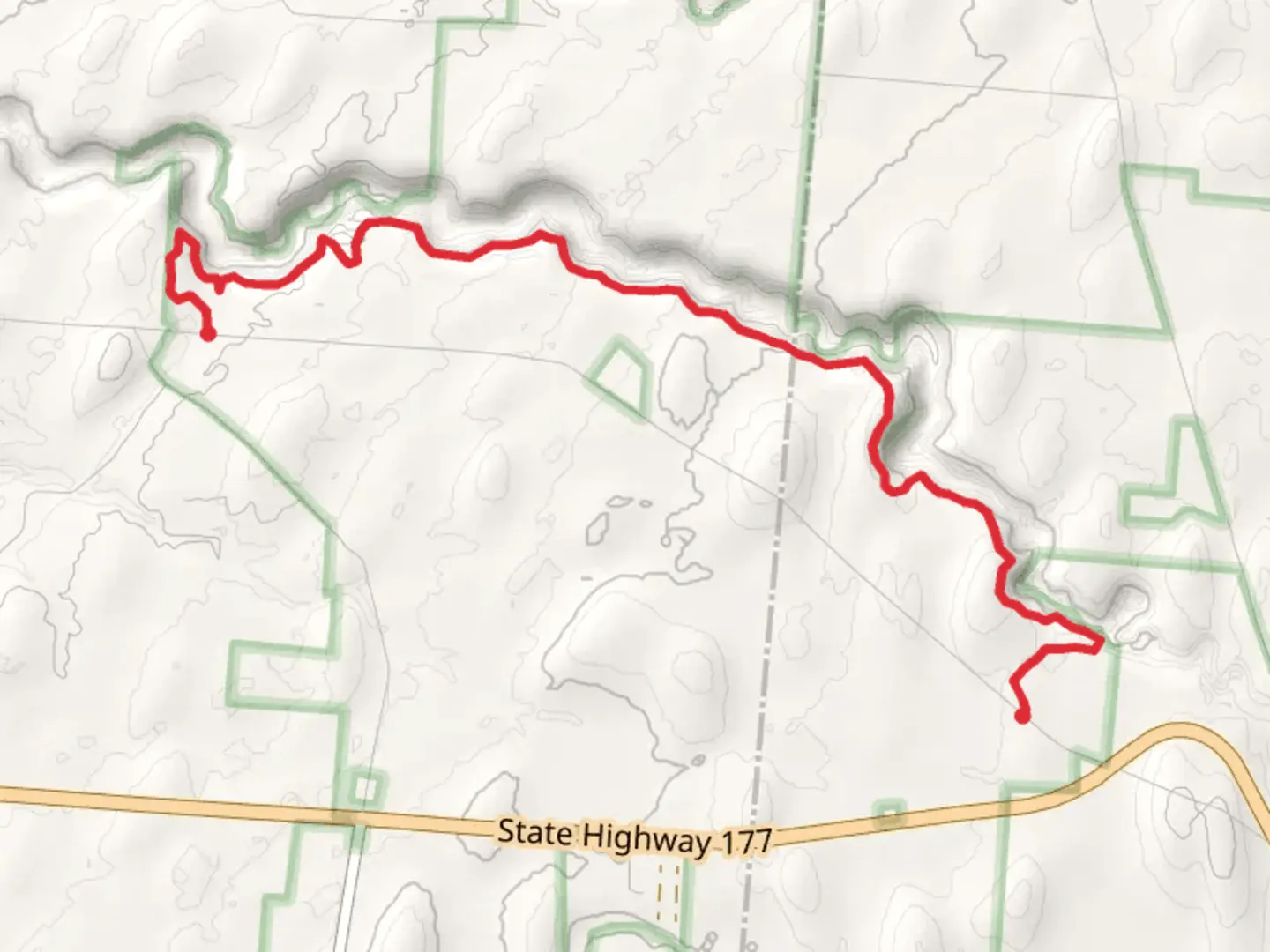 An image depicting the trail Oak Rim and John Young Walk and its surrounding area.