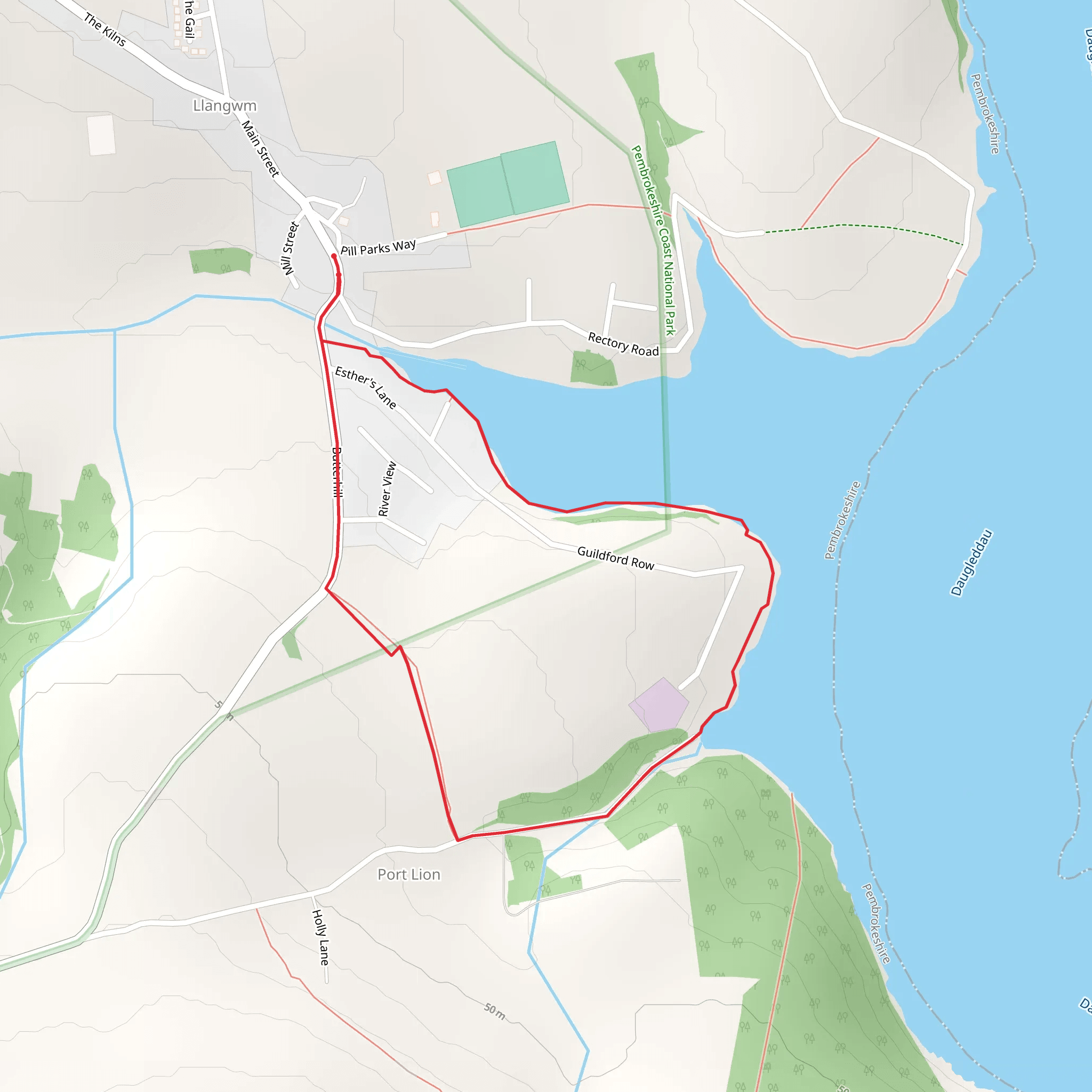 Llangwm - Llangwm Pill mobile static map
