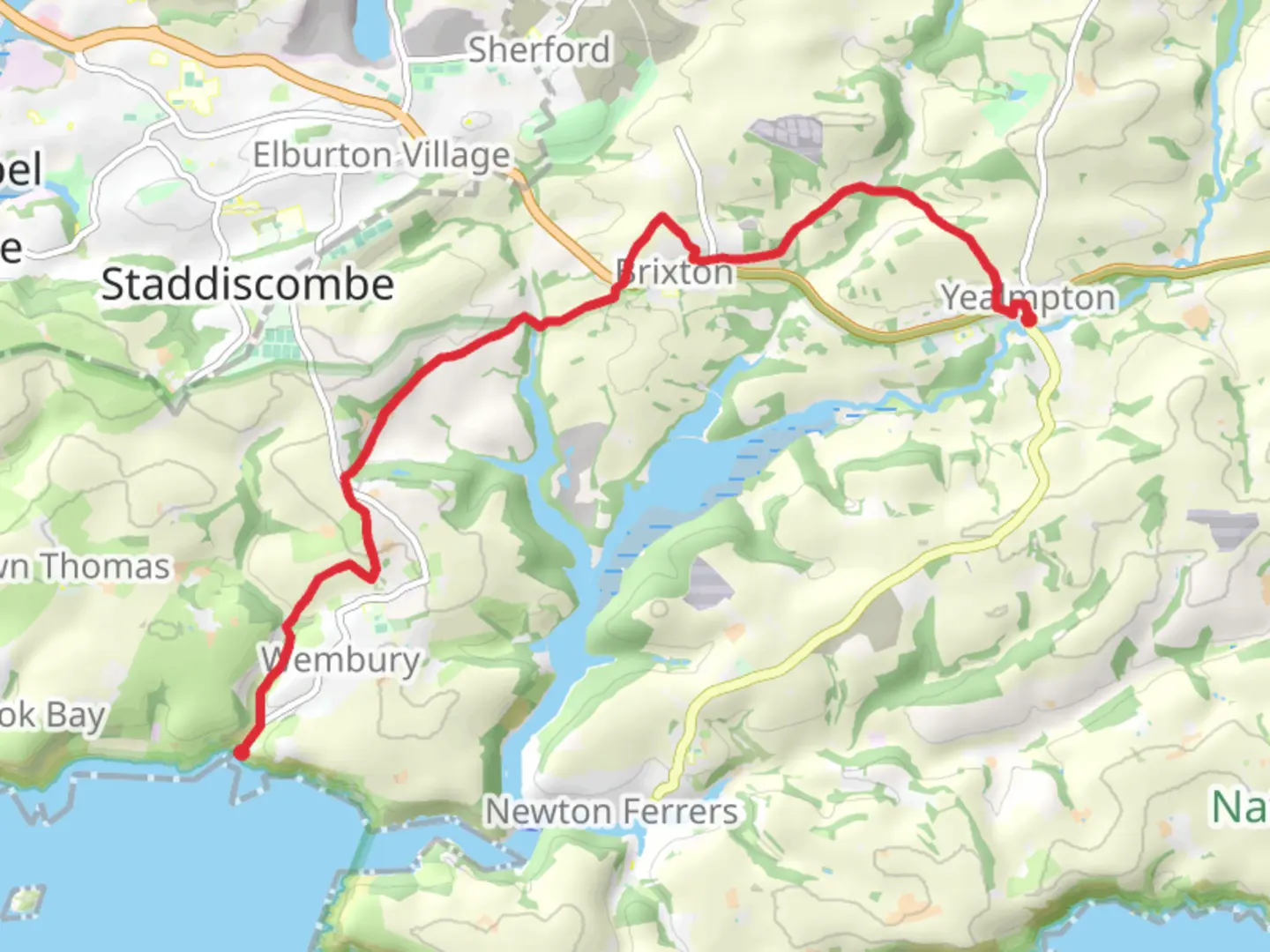 An image depicting the trail Wembury to Yealmpton Walk and its surrounding area.